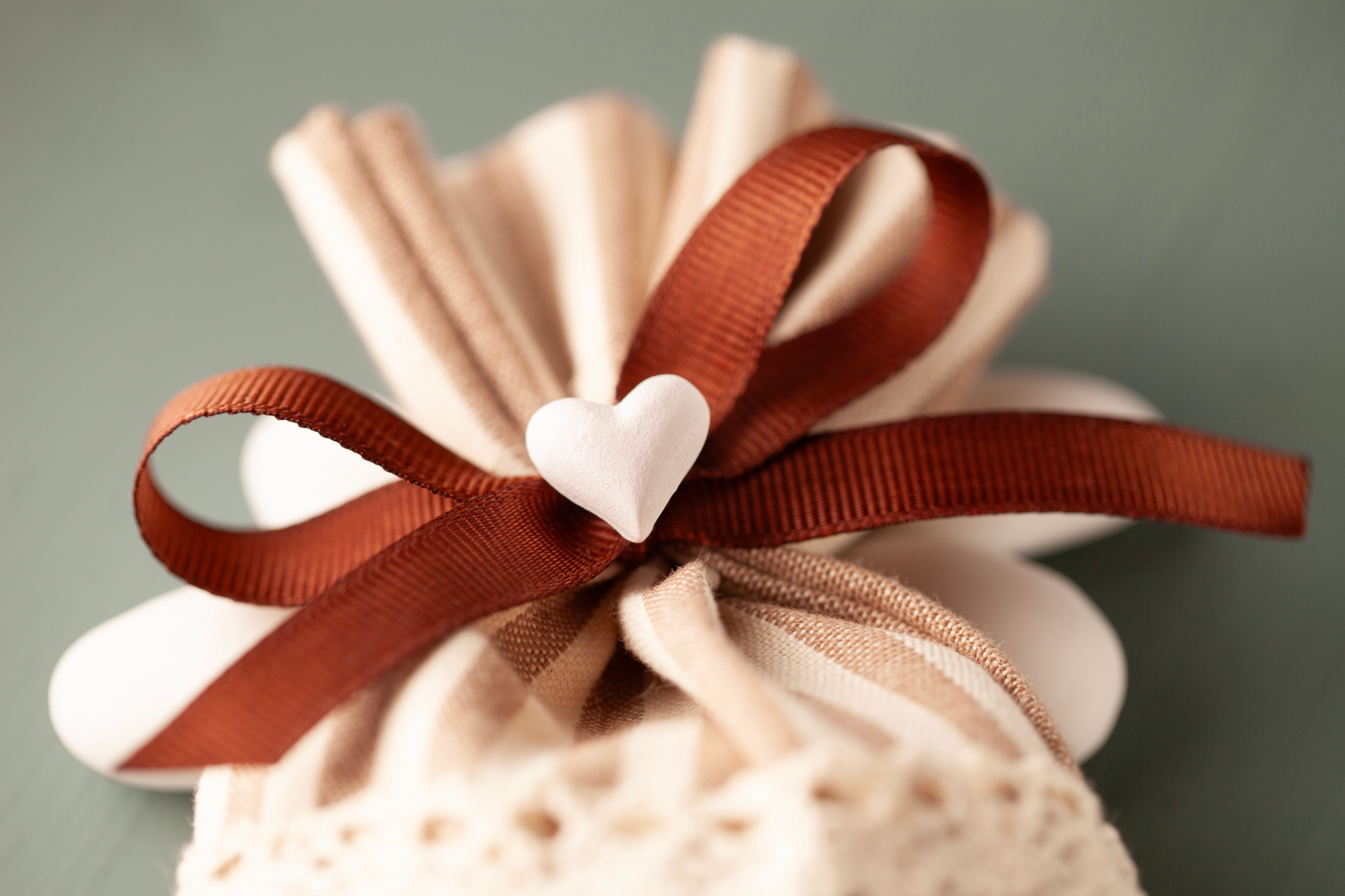 Bow with small heart for gift