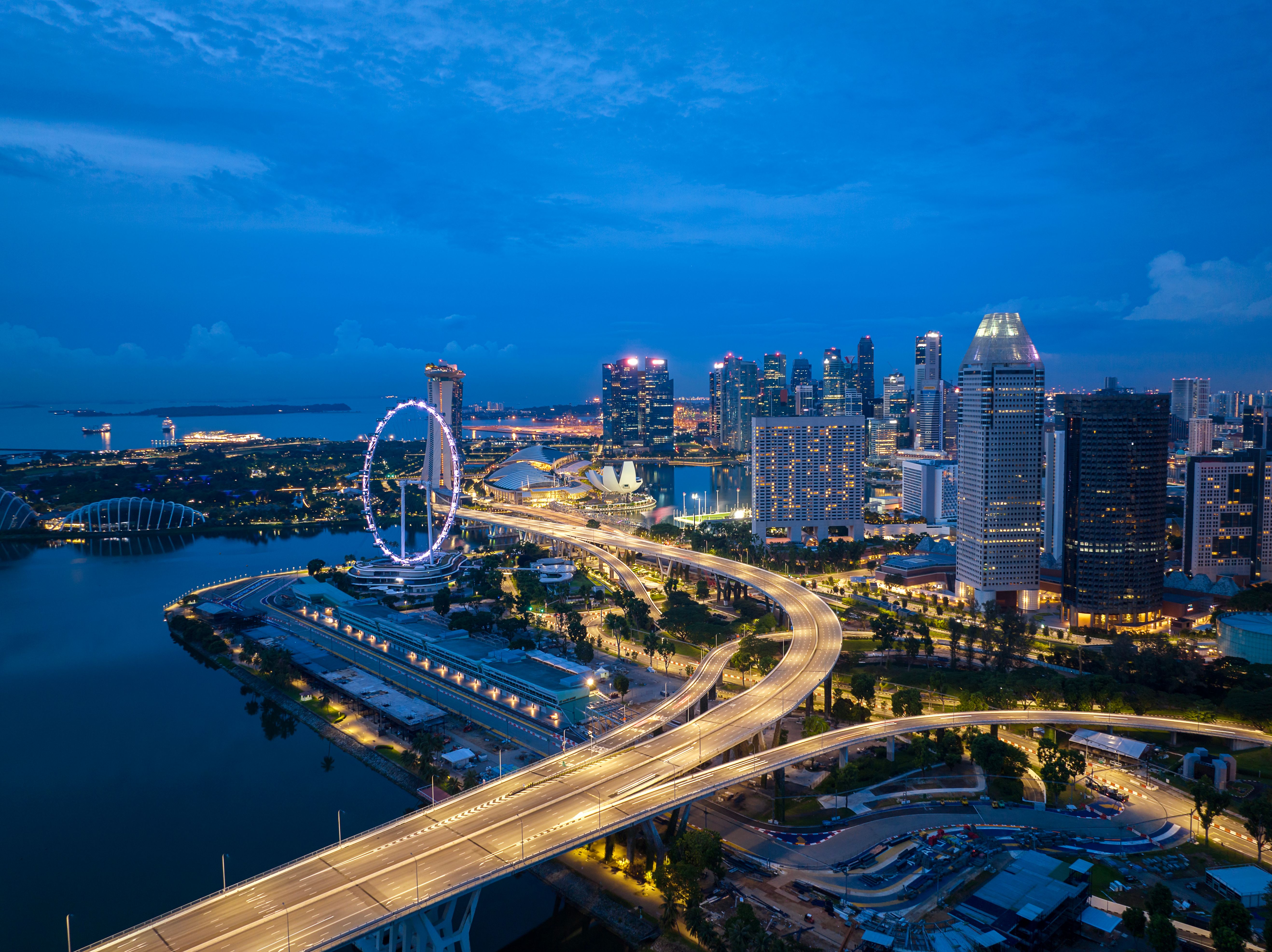 singapore skyline night