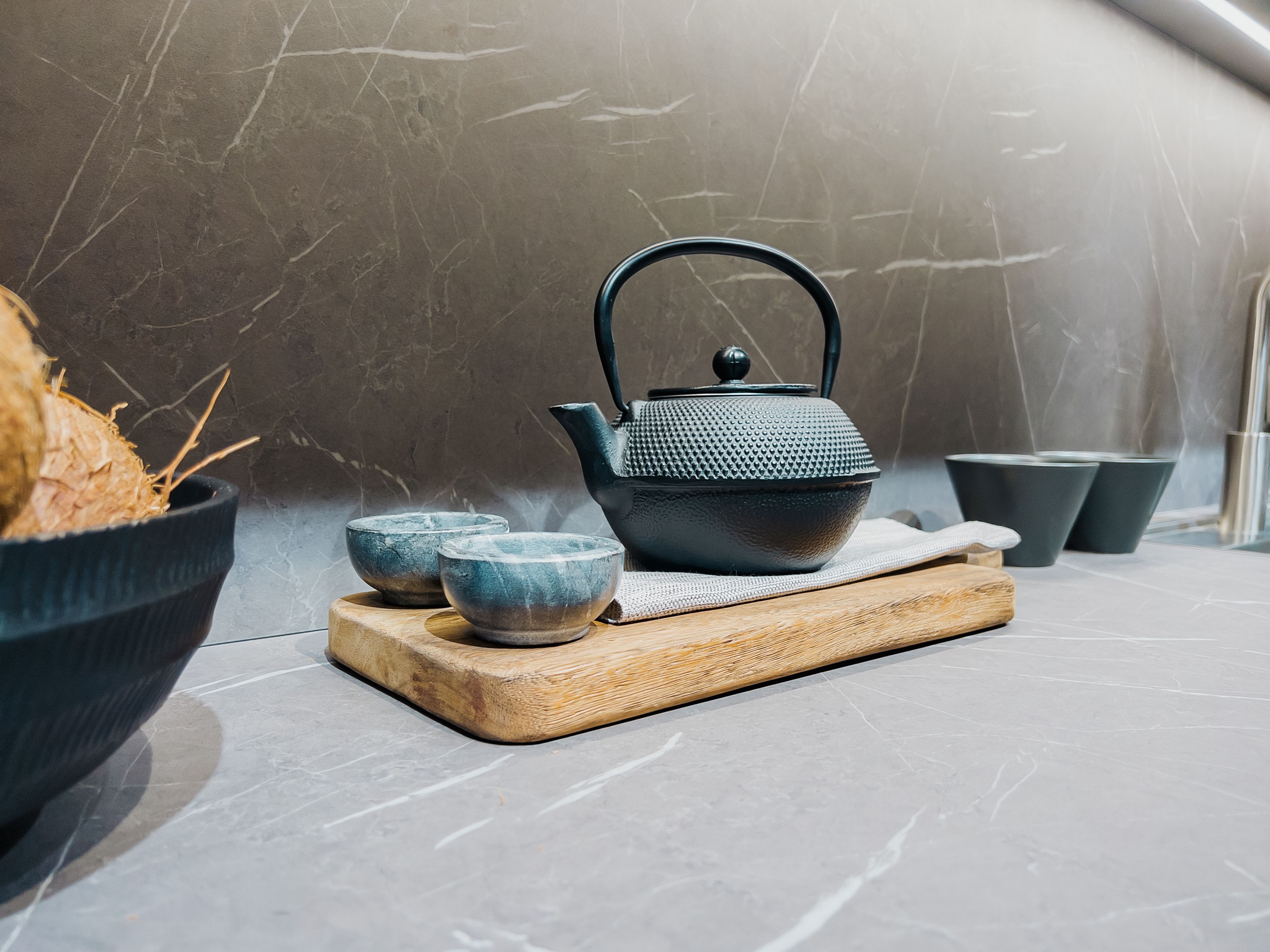 modern tea setup