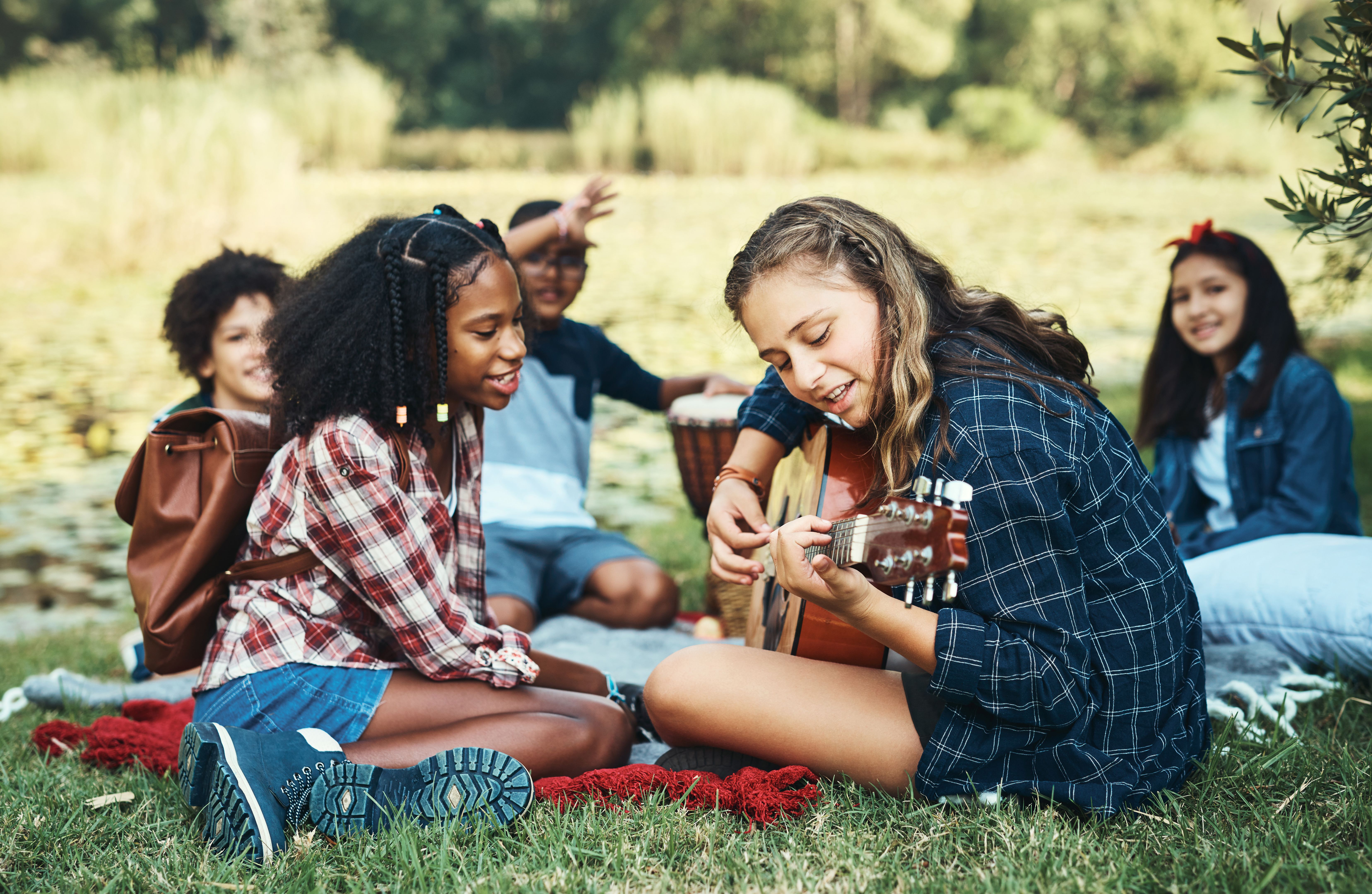 children learning outdoors