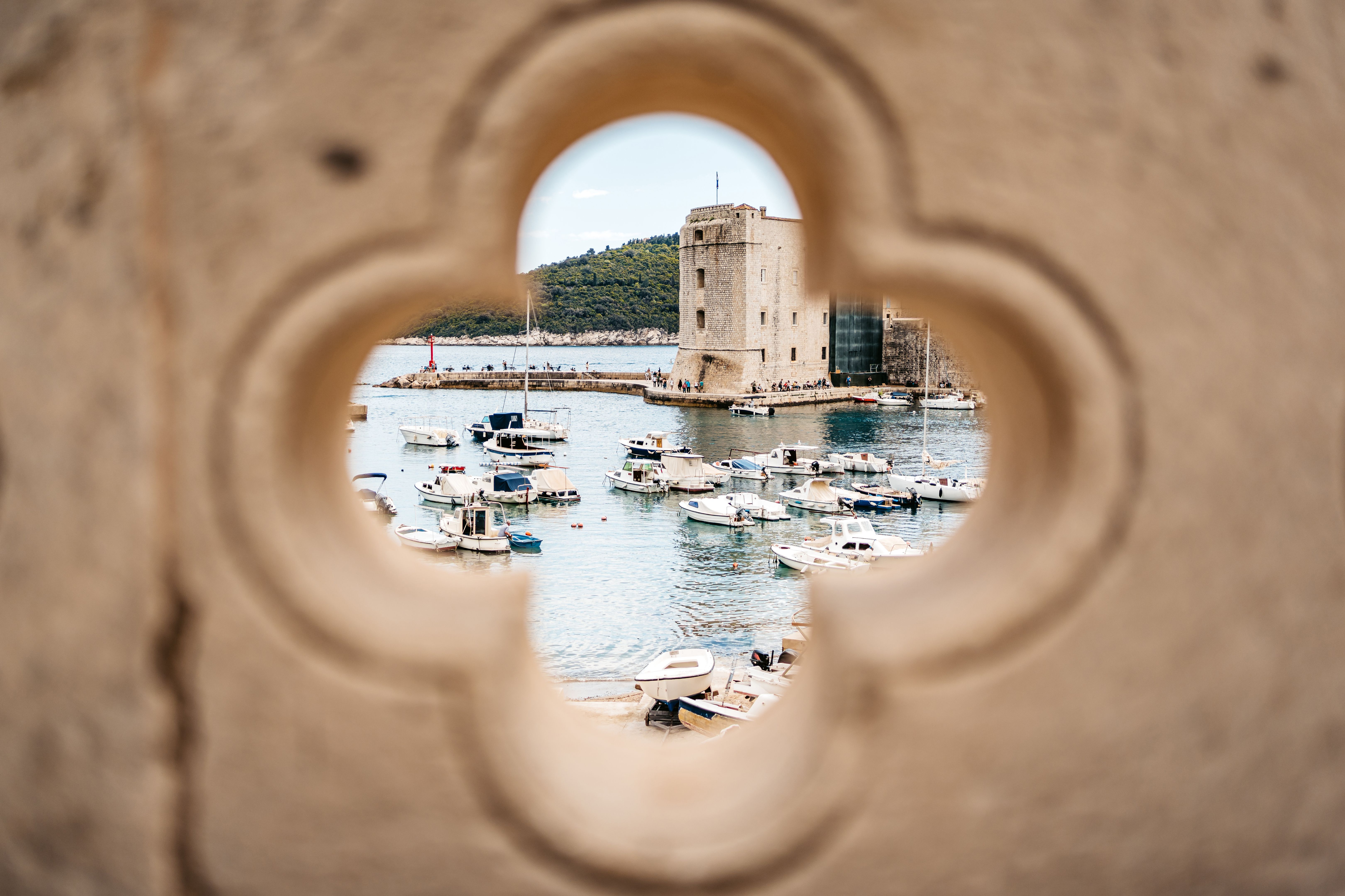 Dubrovnik Bay Through The Stone Window In Croatia