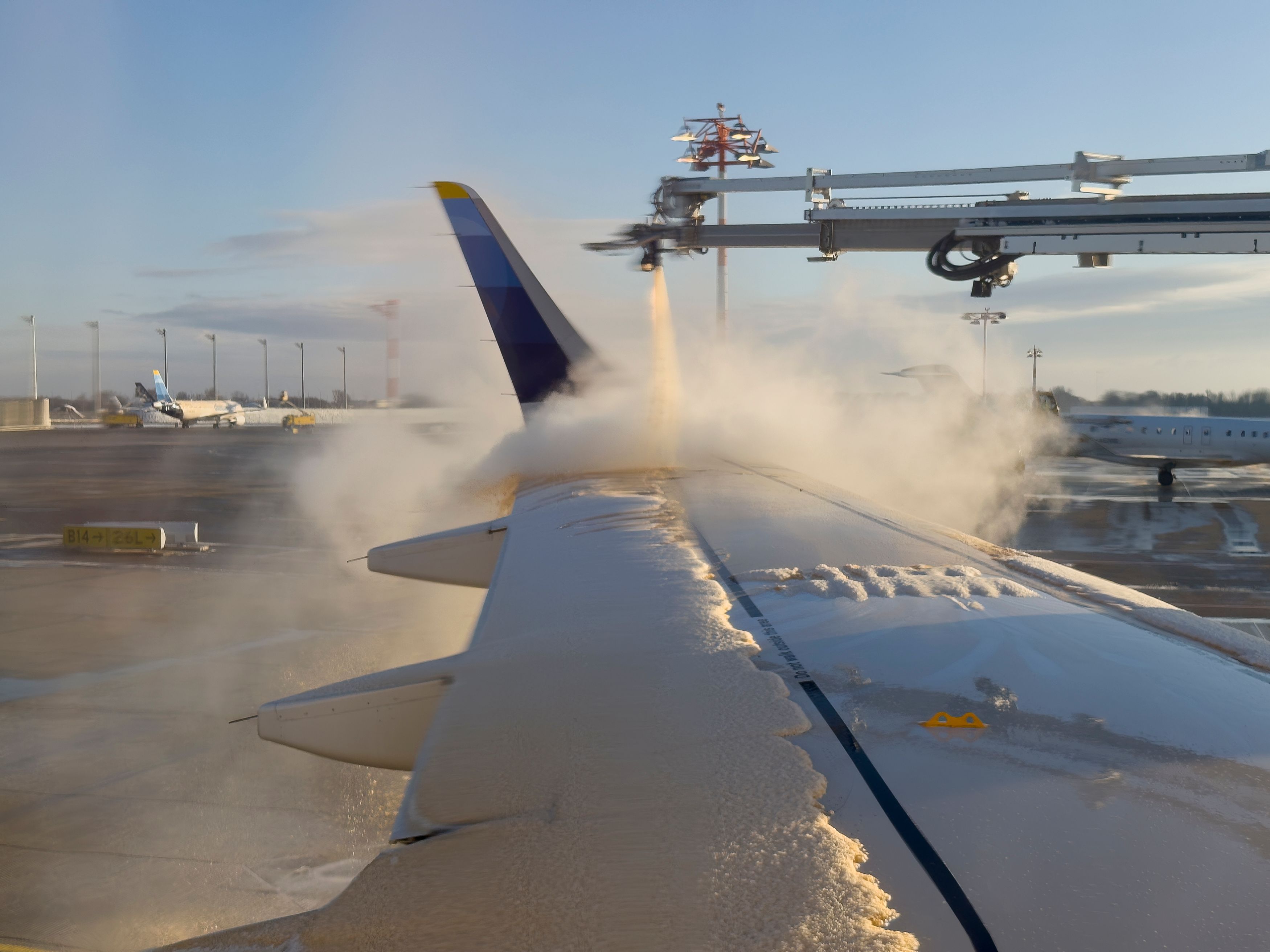 de-icing airplane