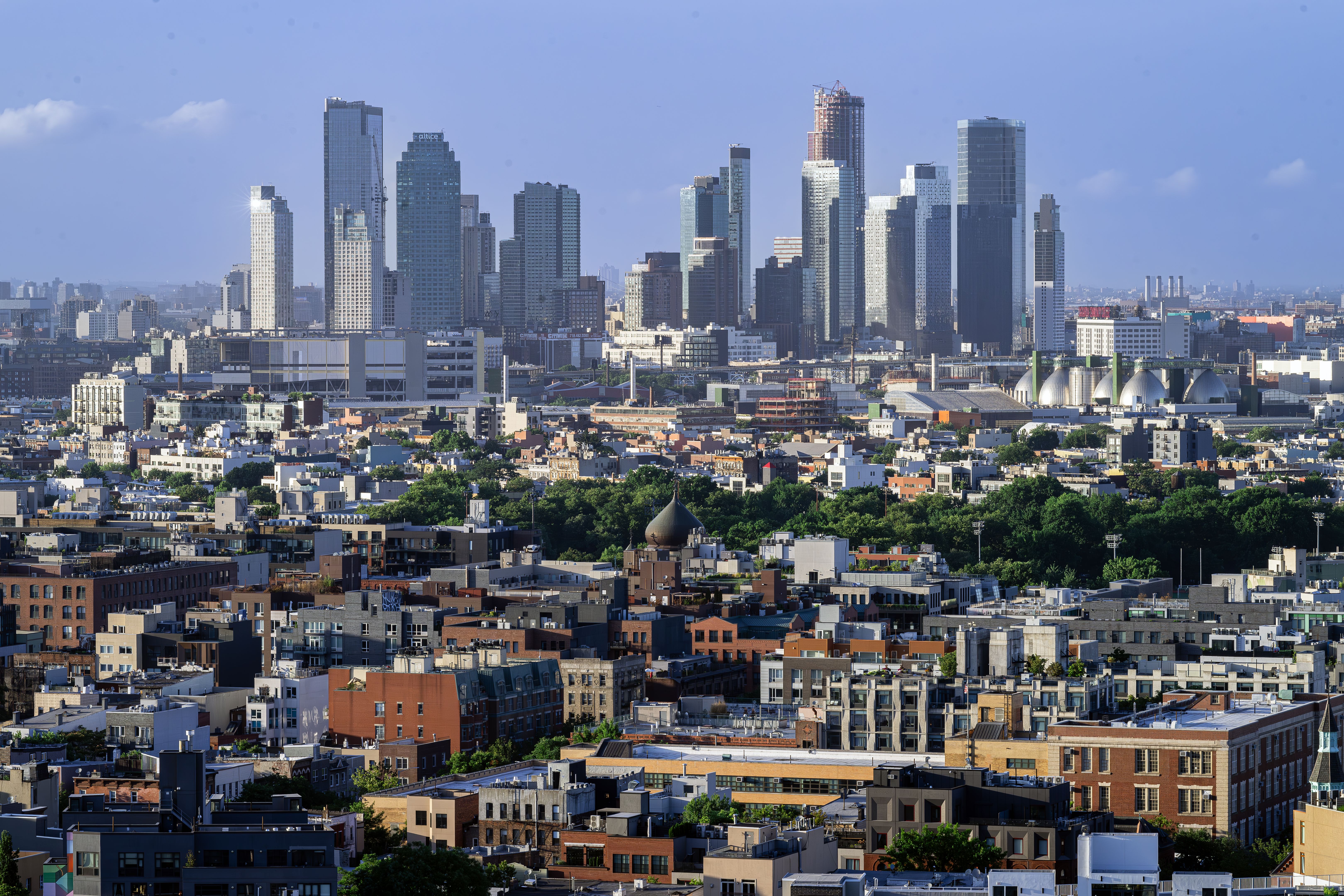 View Across Williamsburg and Greenpoint to Long Island City in Queens, New York from Williamsburg, Brooklyn