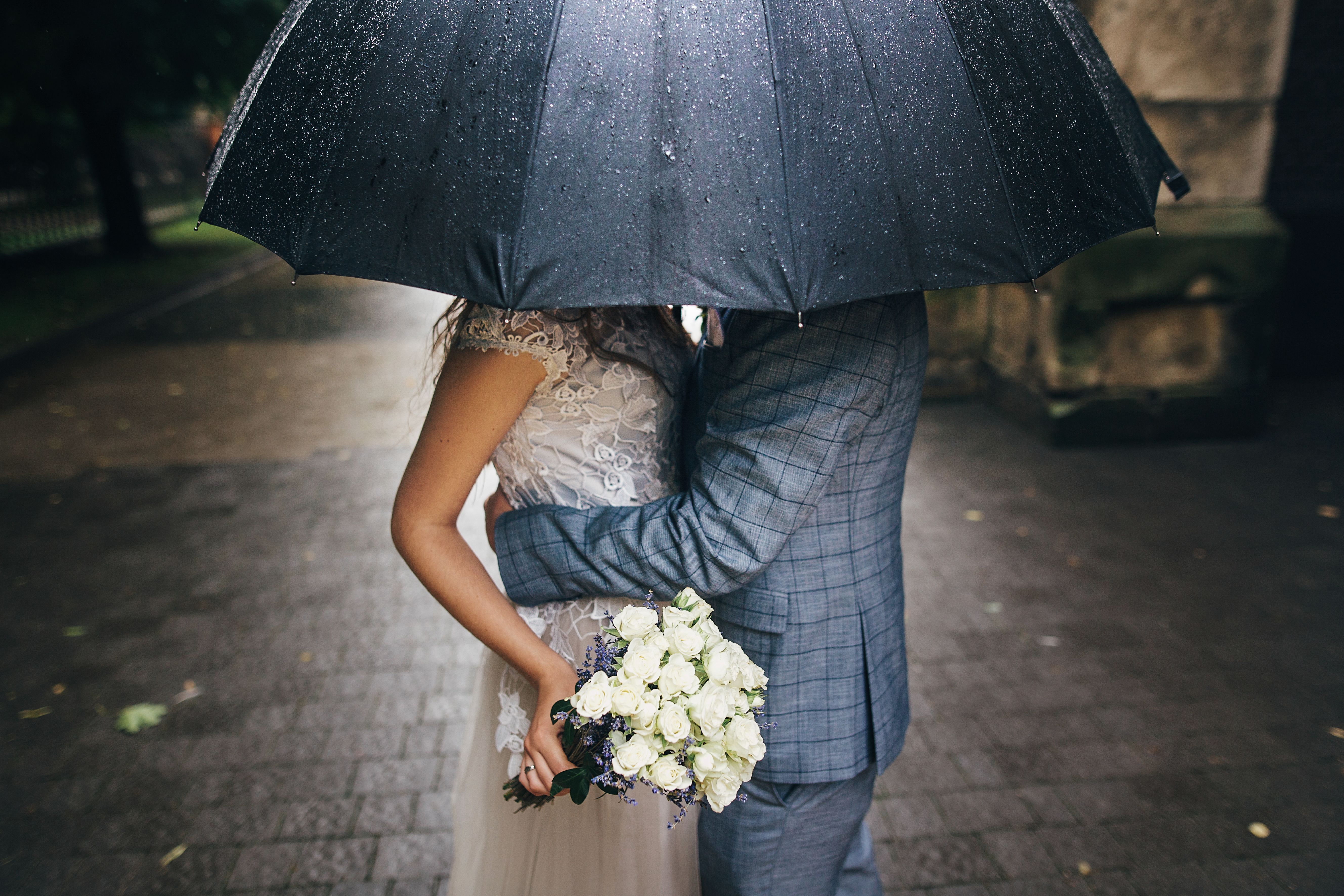 rainy wedding day