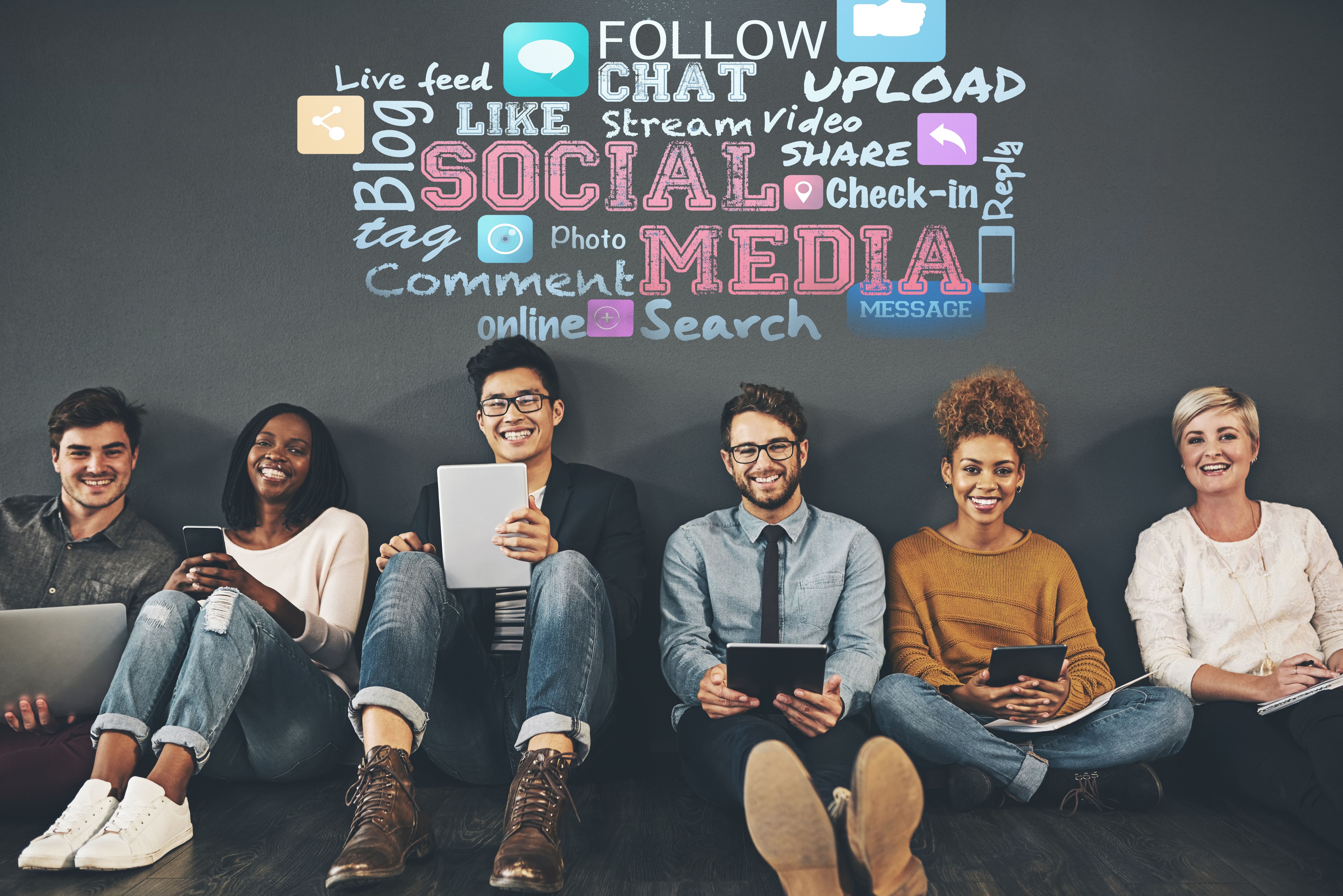 diverse social media users