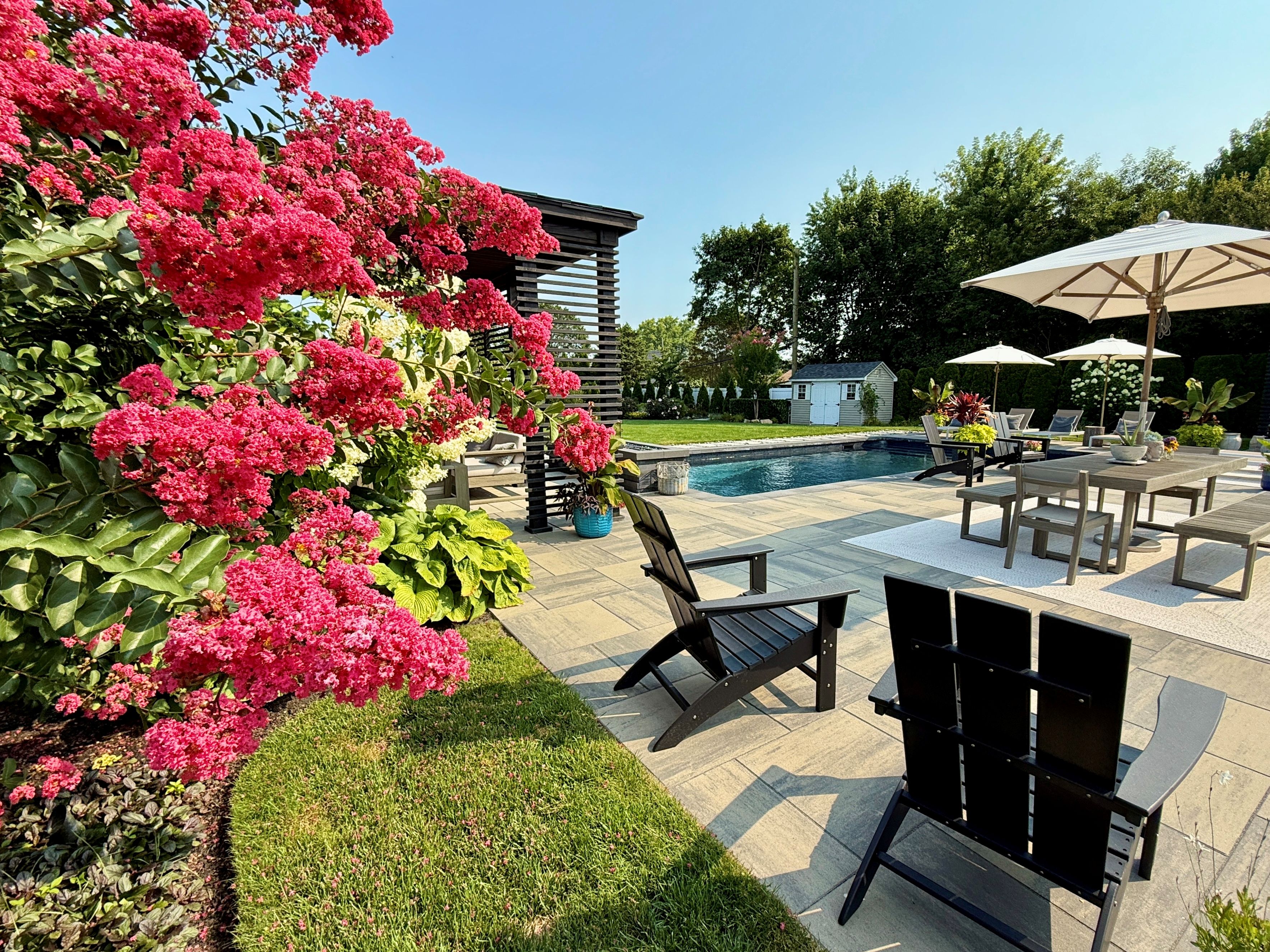 summer backyard patio