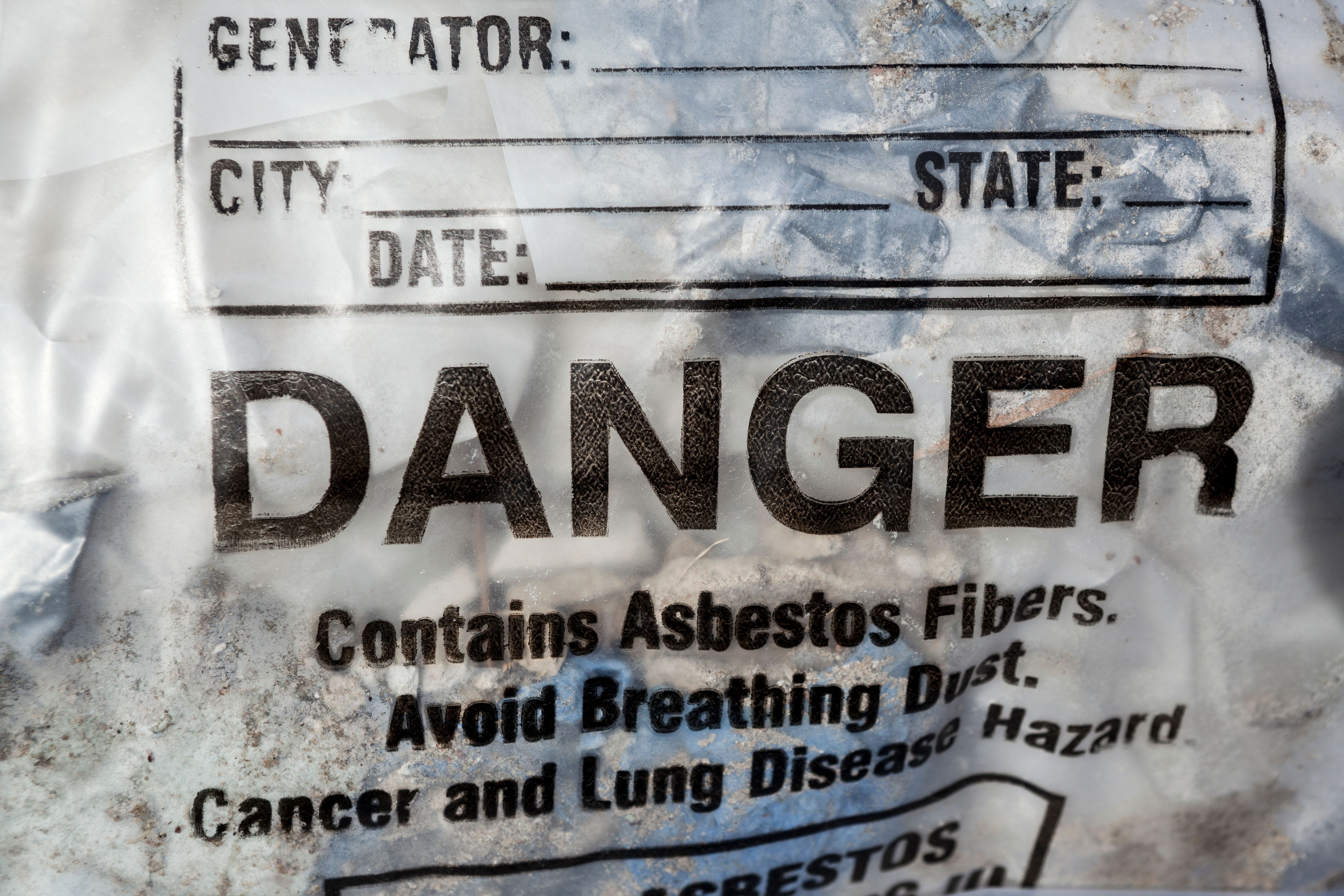 Asbestos Waste Disposal Bag Warning Sign Detail Asbestos Waste Disposal Bag Warning Sign Detail