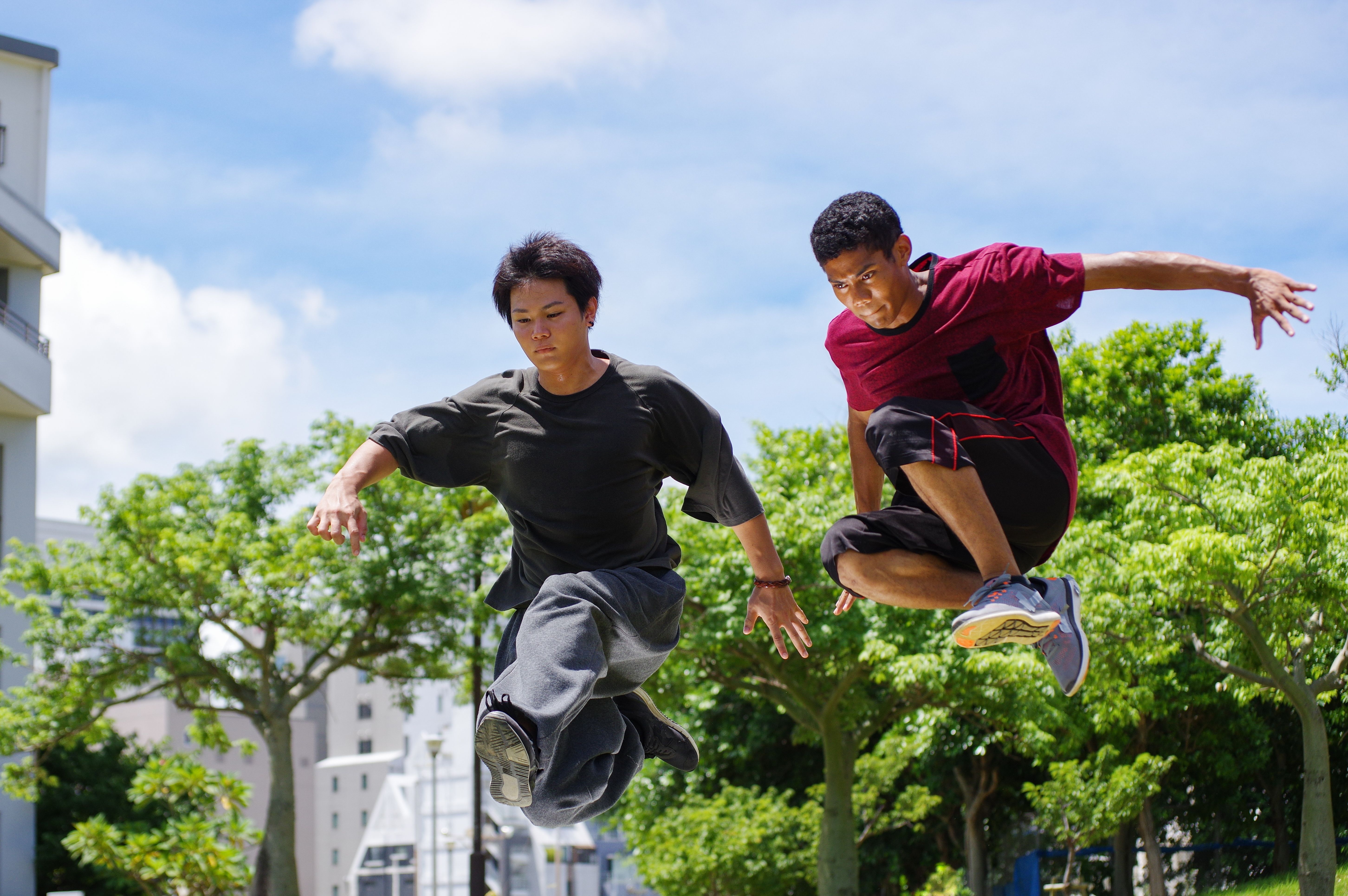Young people enjoy the Parkour