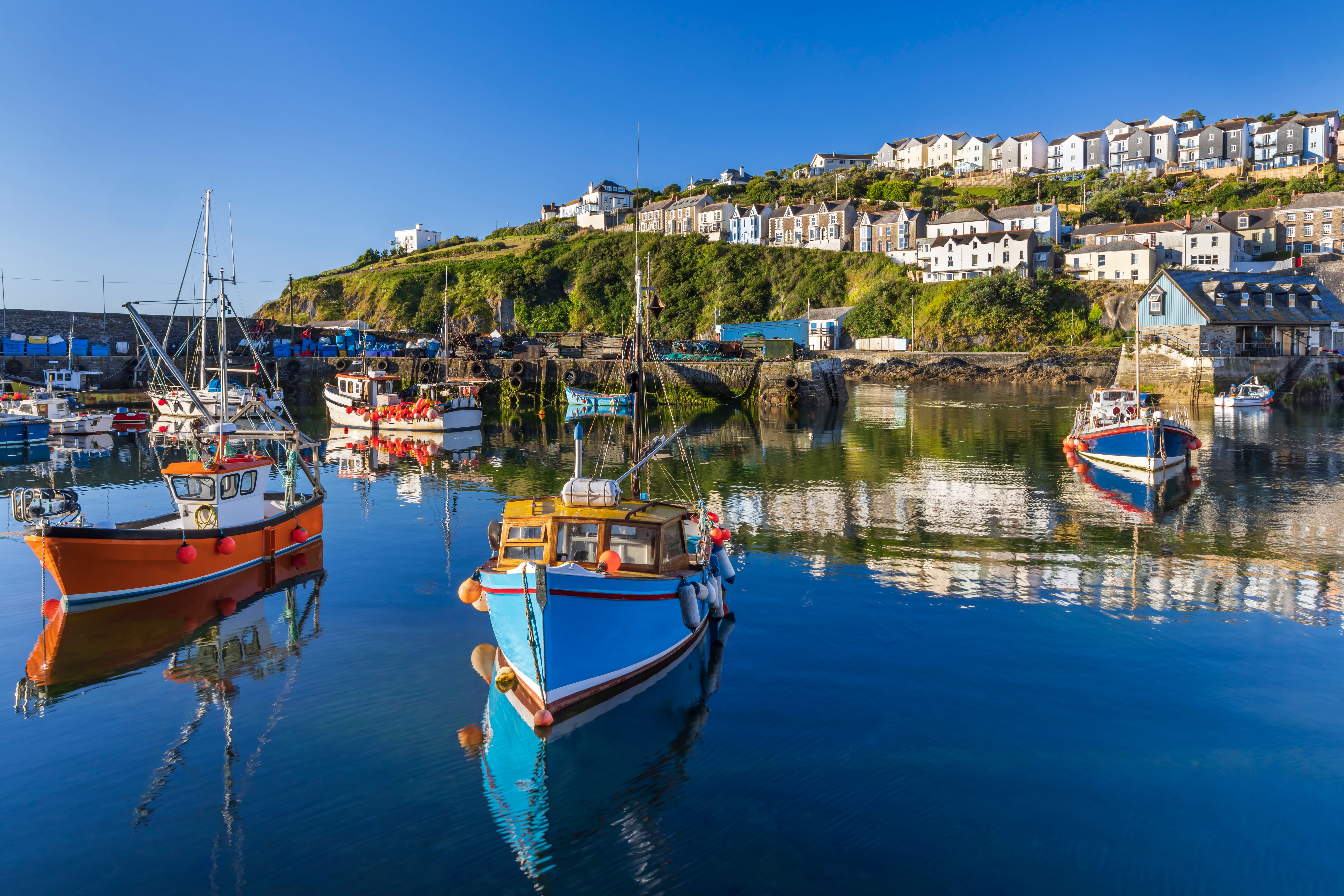 Waterfront view of Mevagissey in Cornwall
