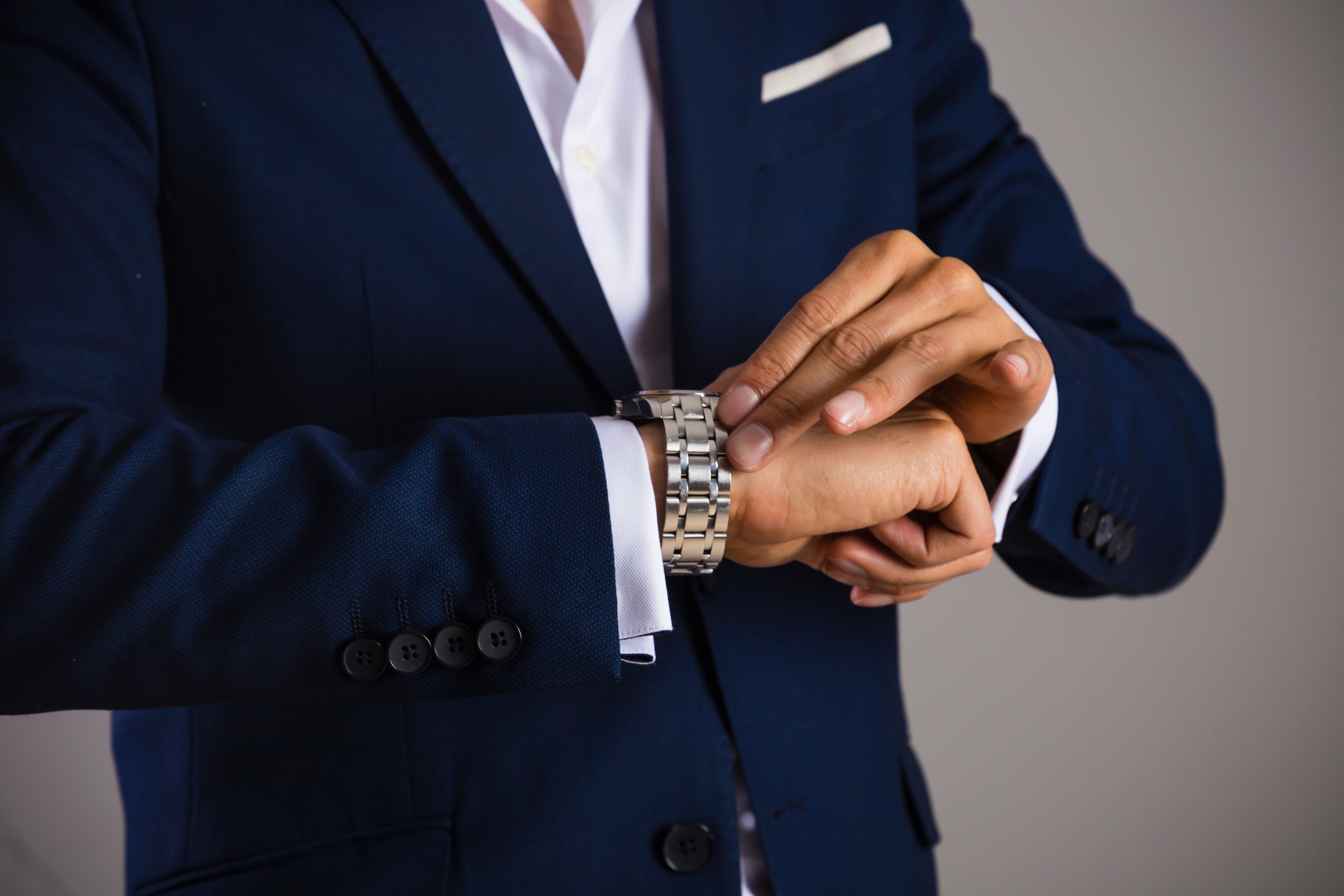 Businessman isolated gray backgroung