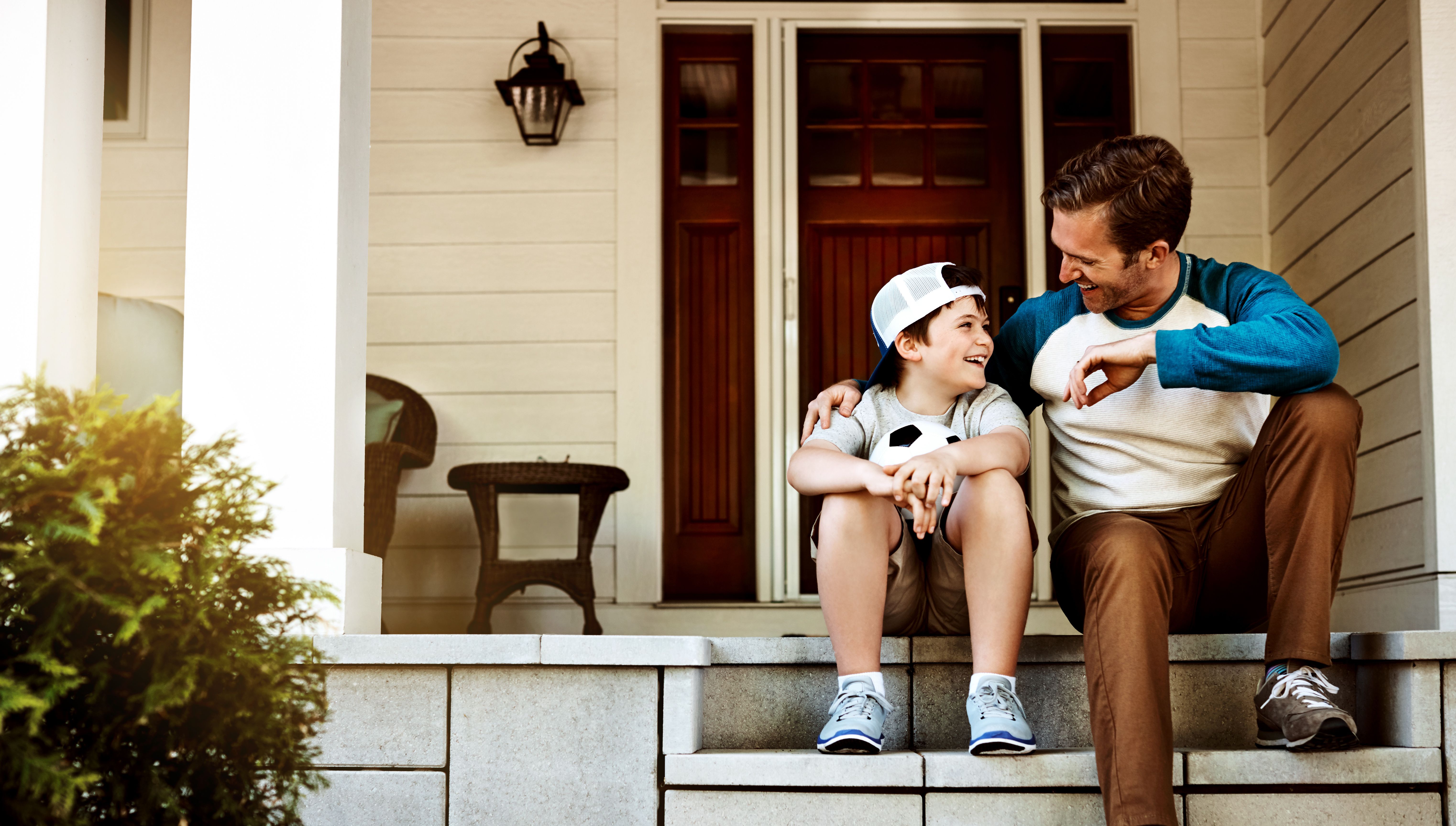parent and child talking