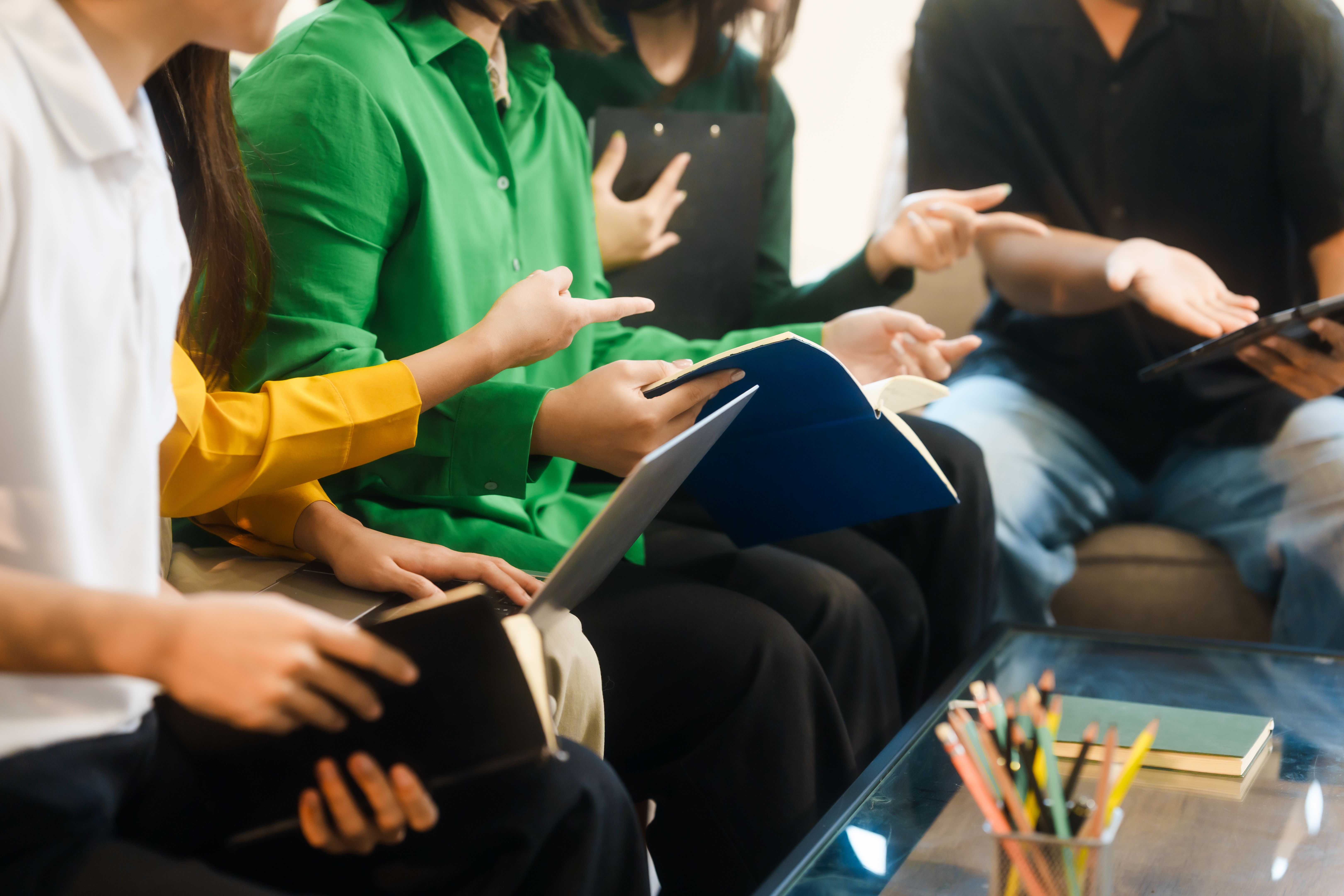 student sharing experiences