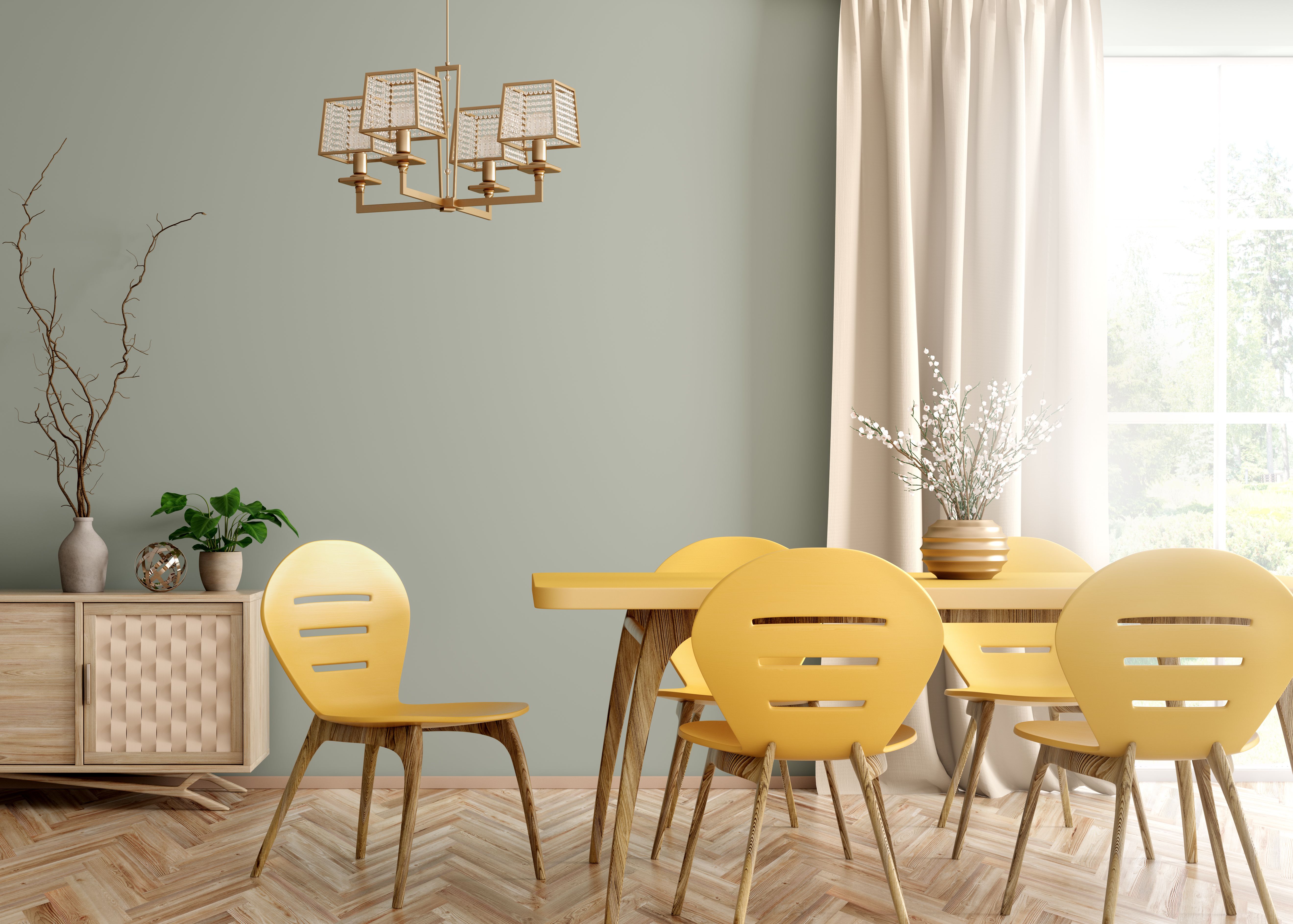 yellow dining room