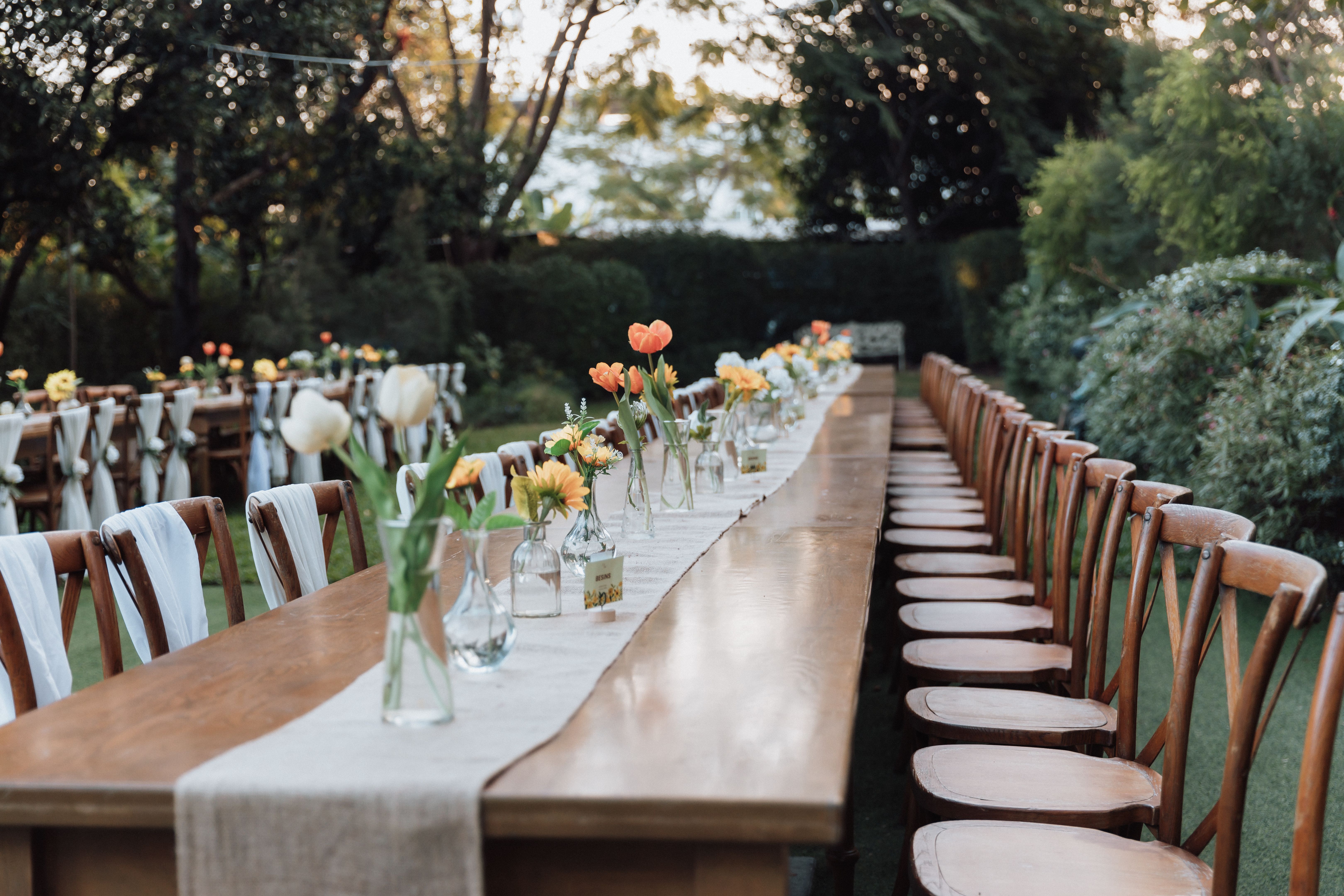 tables chairs outdoors