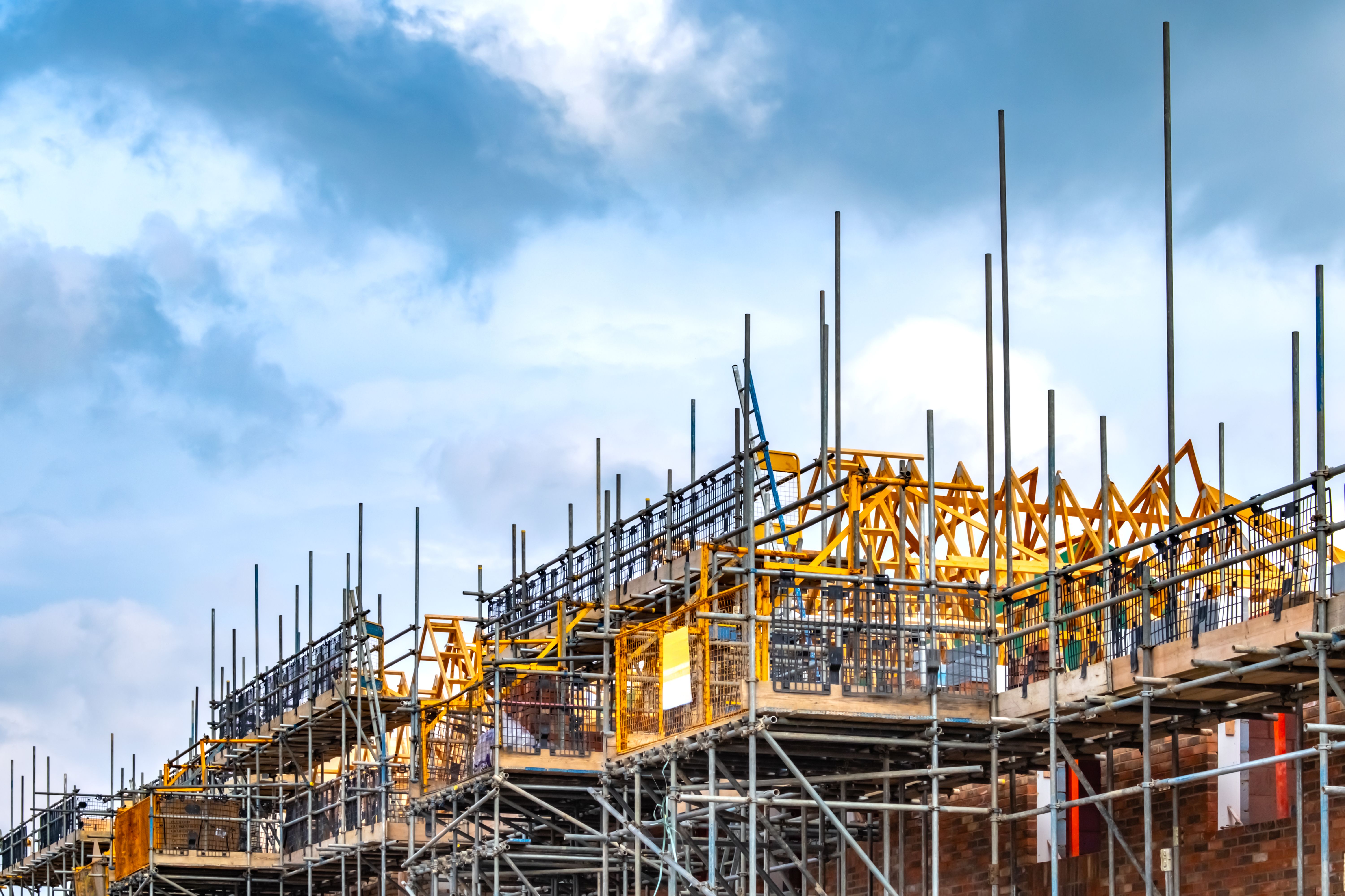 New Build Housing Construction Site In England, UK