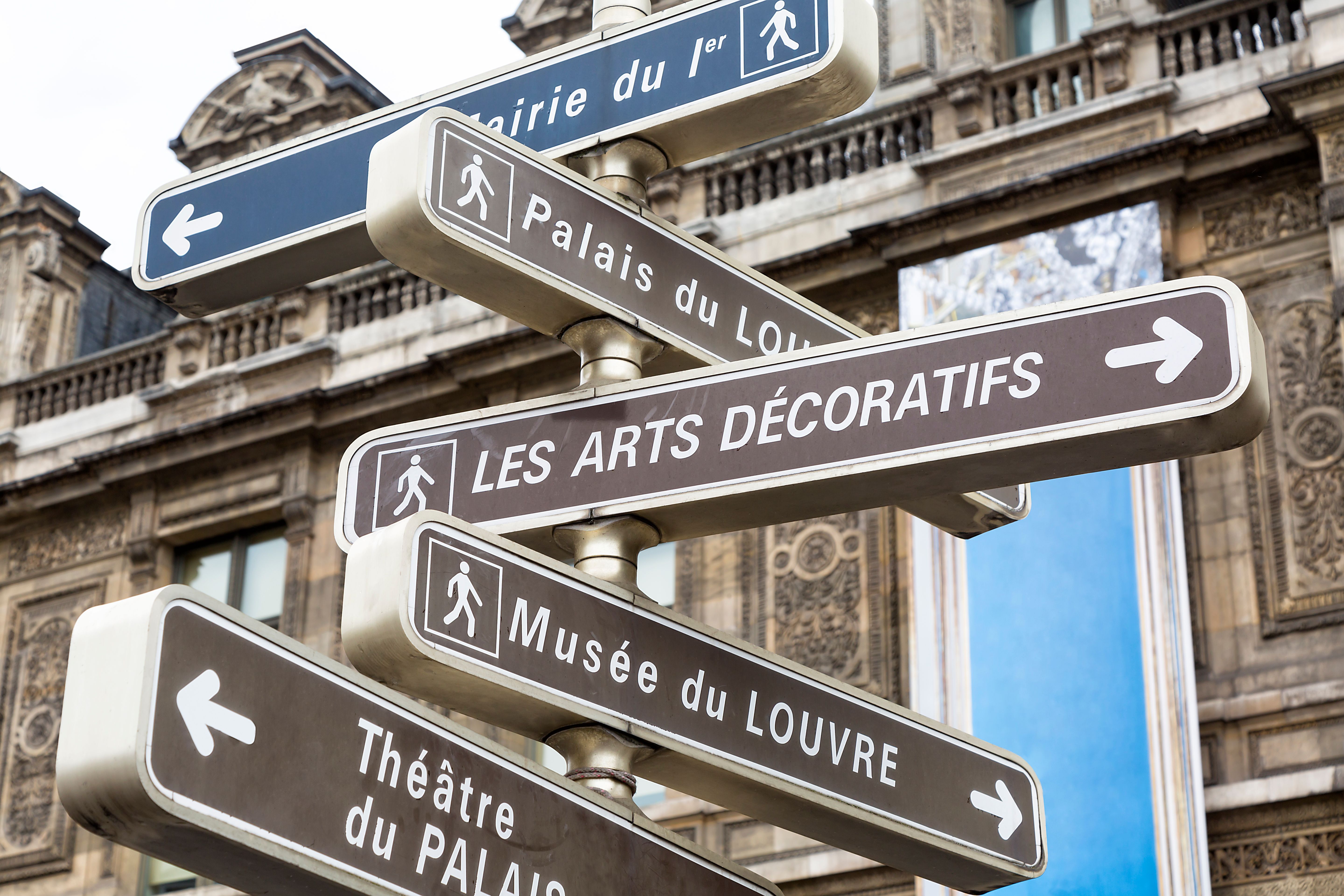 Panneaux à Paris, en France