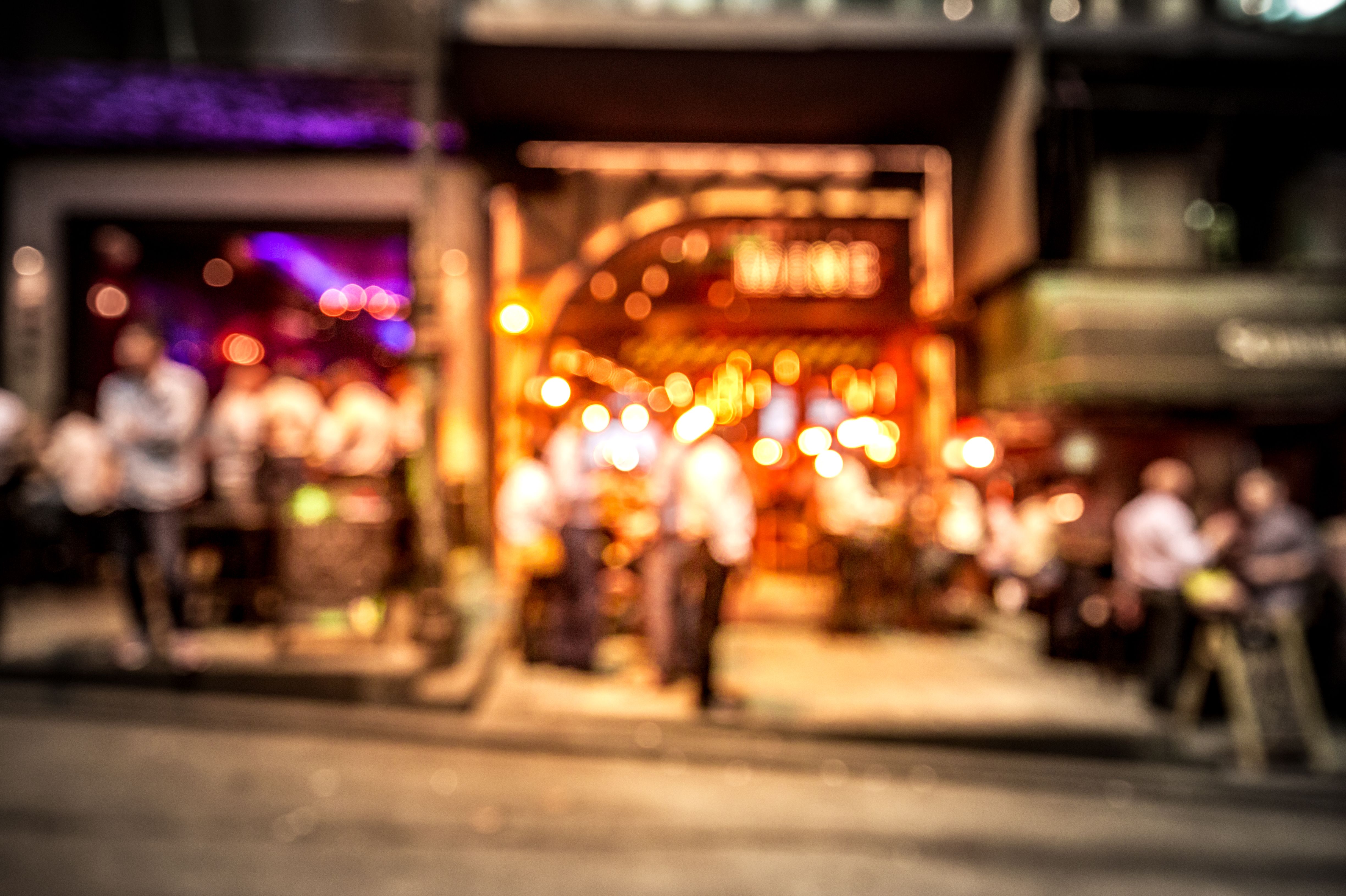 Abstract background of people in Lan Kwai Fong Hong Kong