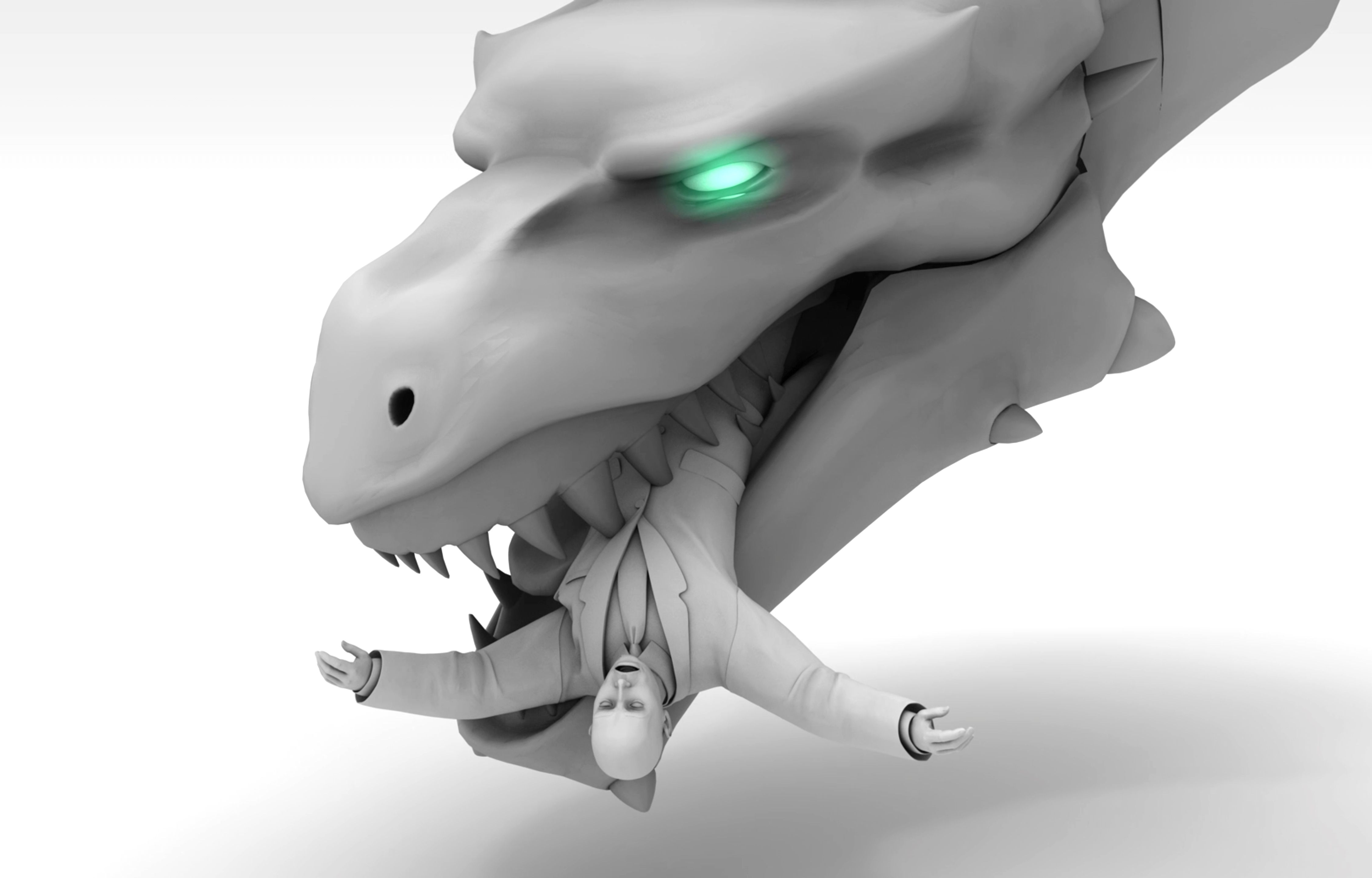 Brutal Dinosaur Eats Man