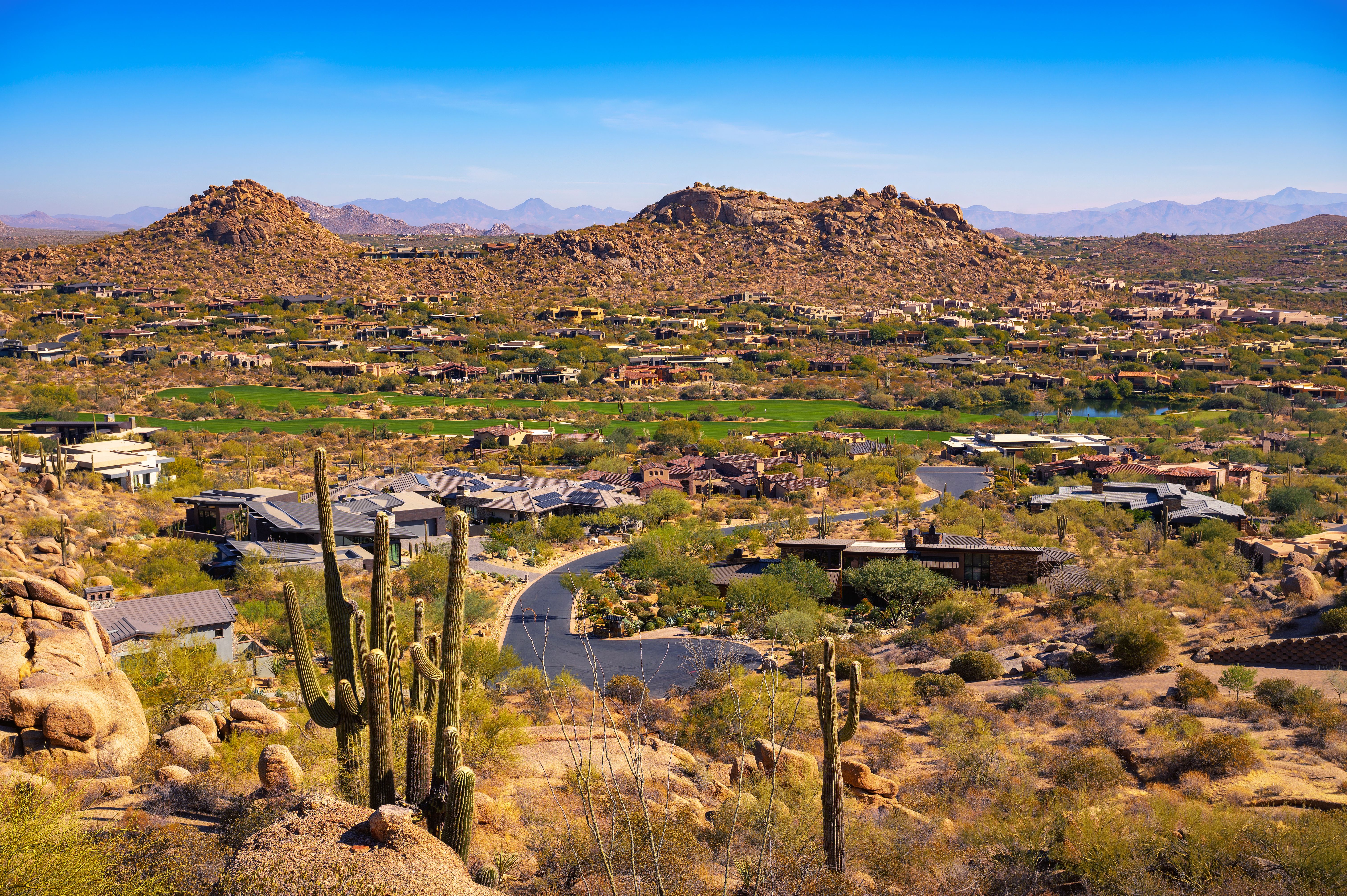 N. Scottsdale viewed from Pinnacle Peak trail in Arizona serviced by Train Station Pest Elimination N. Scottsdale viewed from Pinnacle Peak trail in Arizona serviced by Train Station Pest Elimination