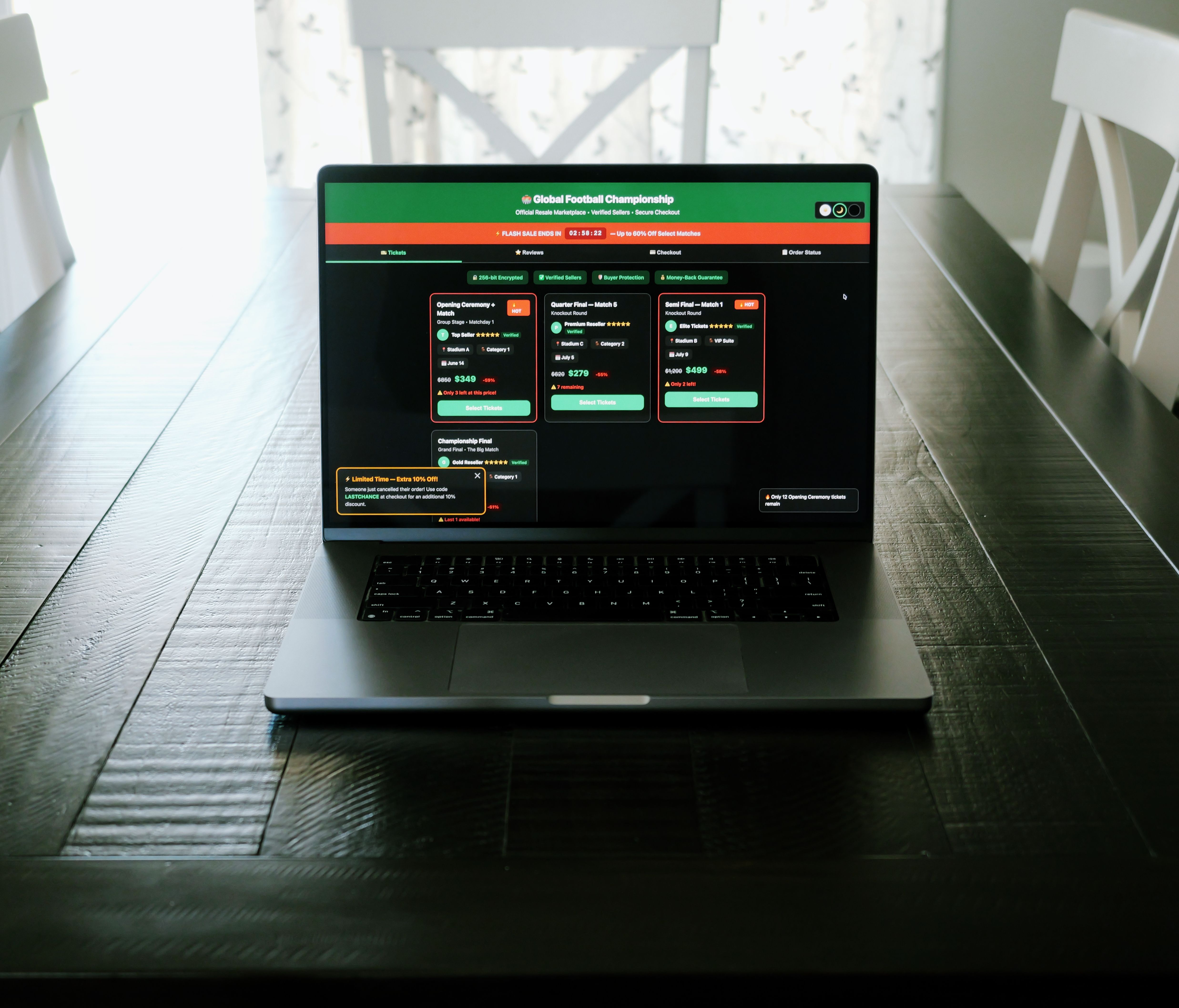 online betting interface