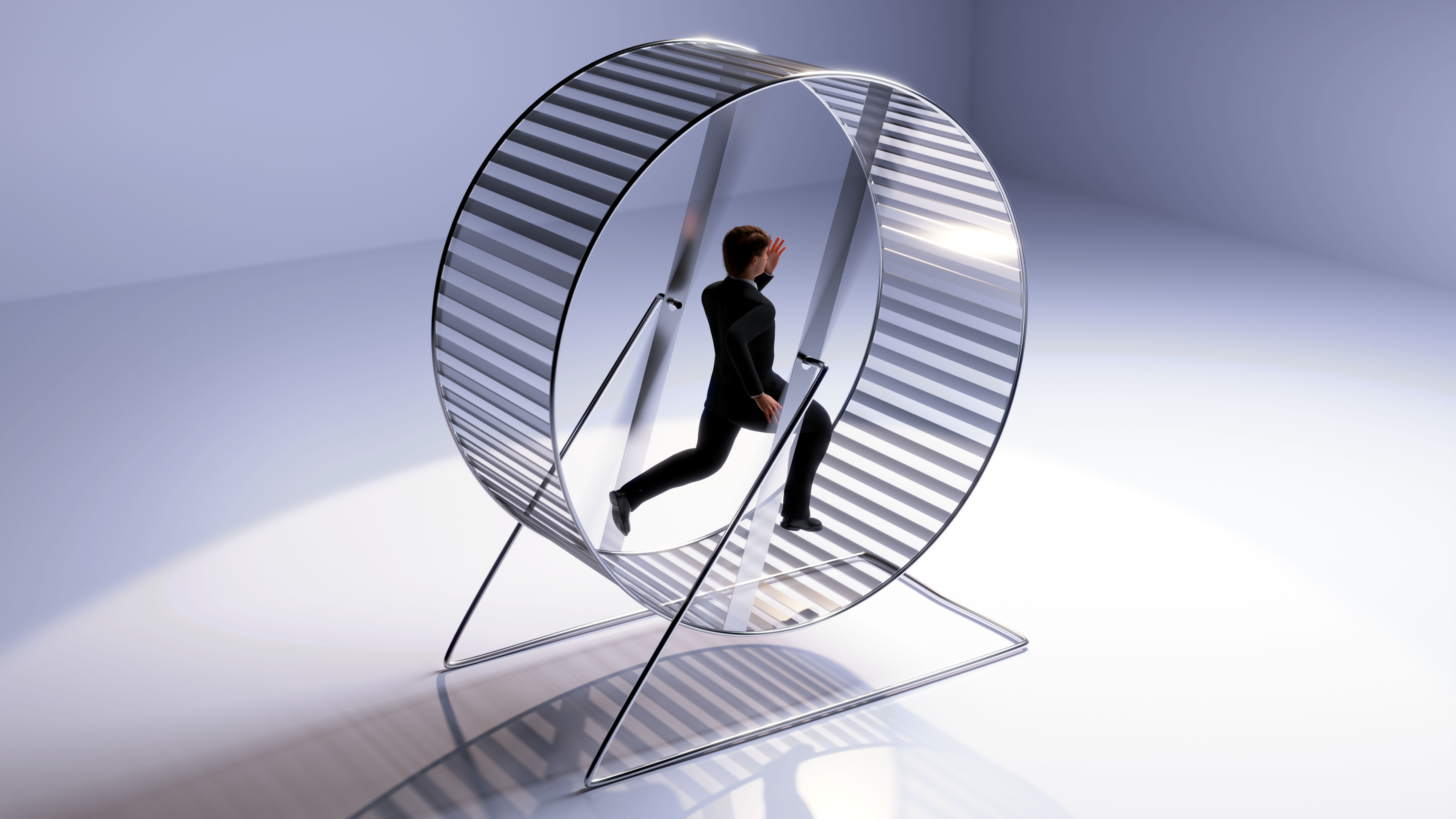 Man on a treadmill running