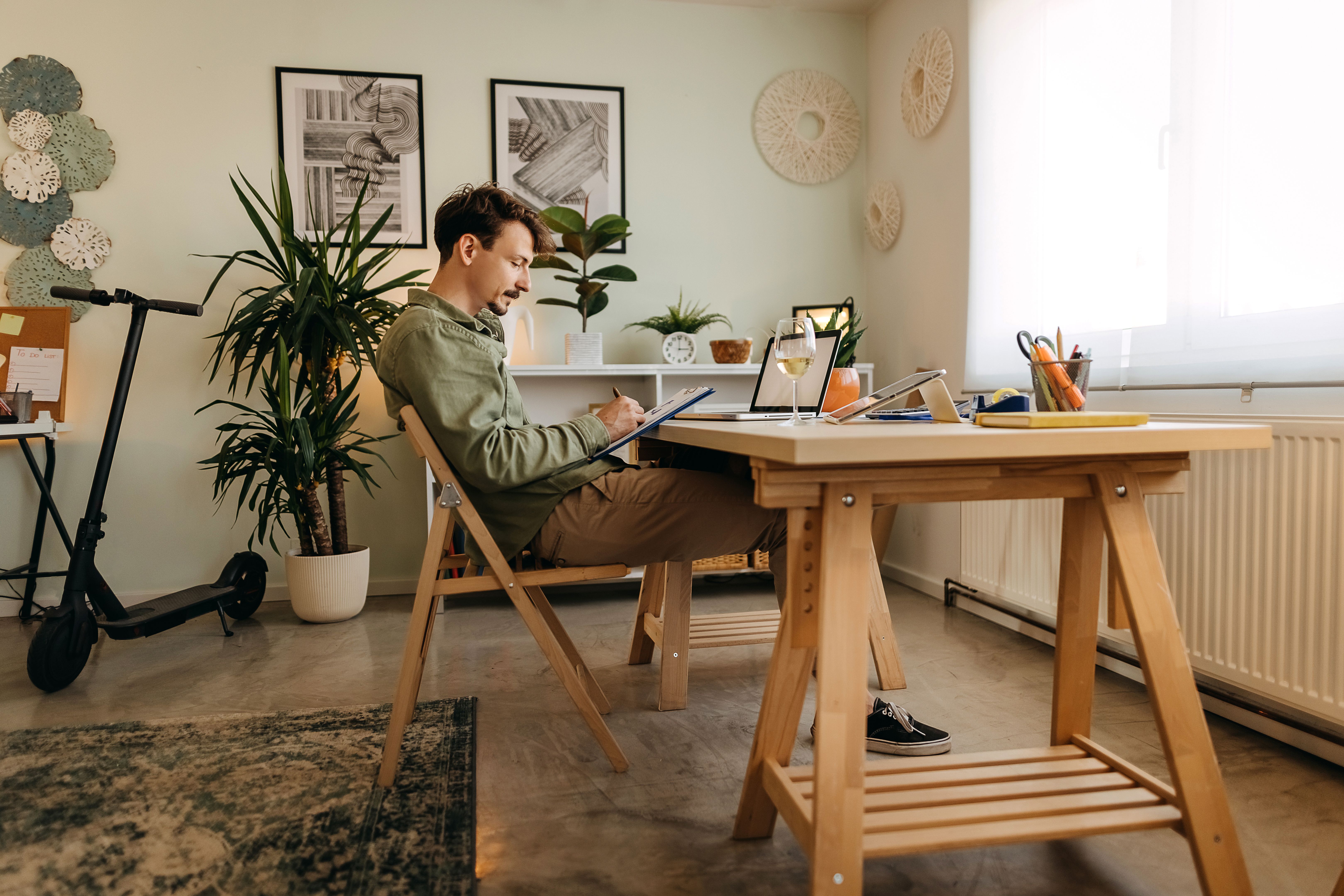 freelancer working home