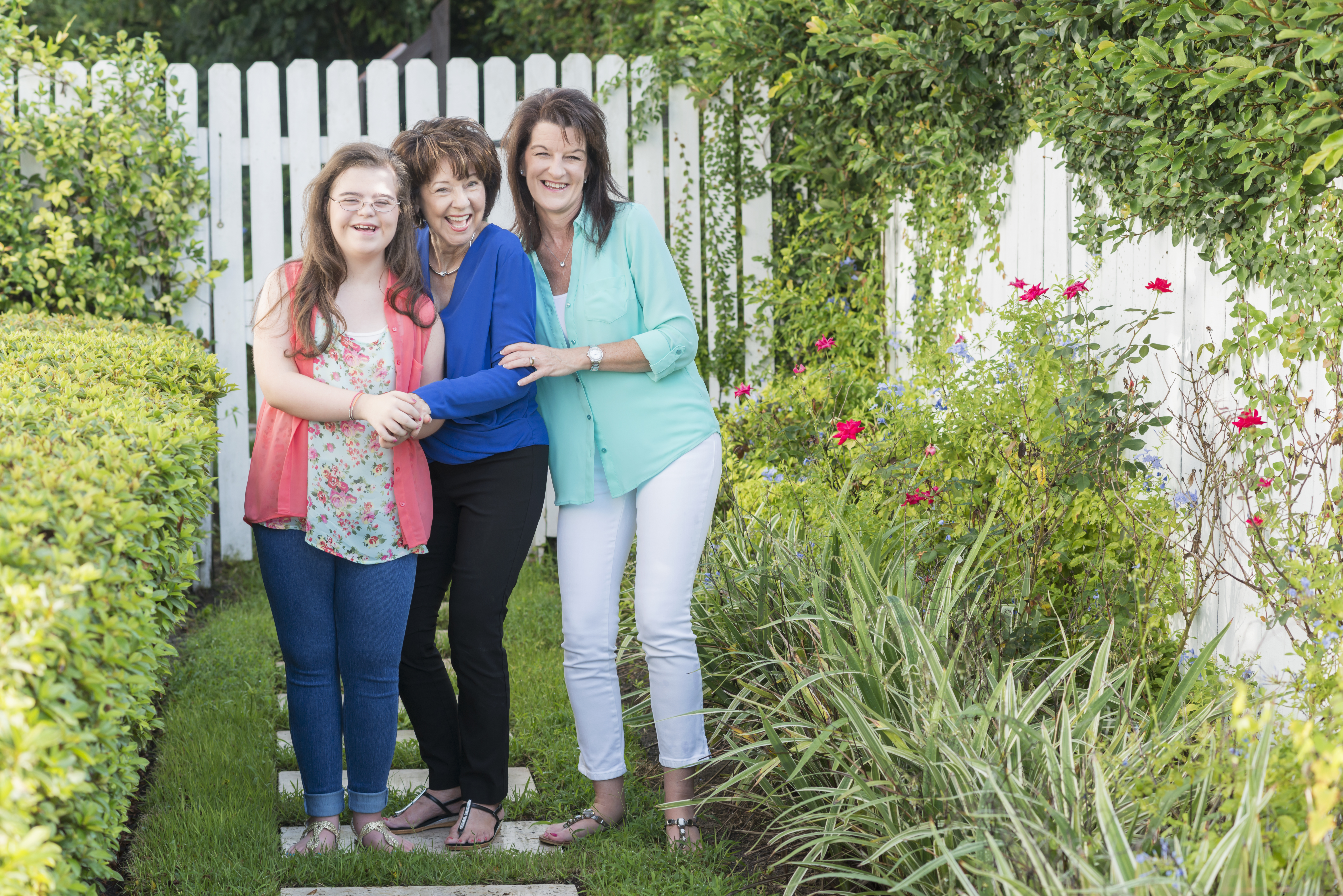 Three generations, girl with down syndrome