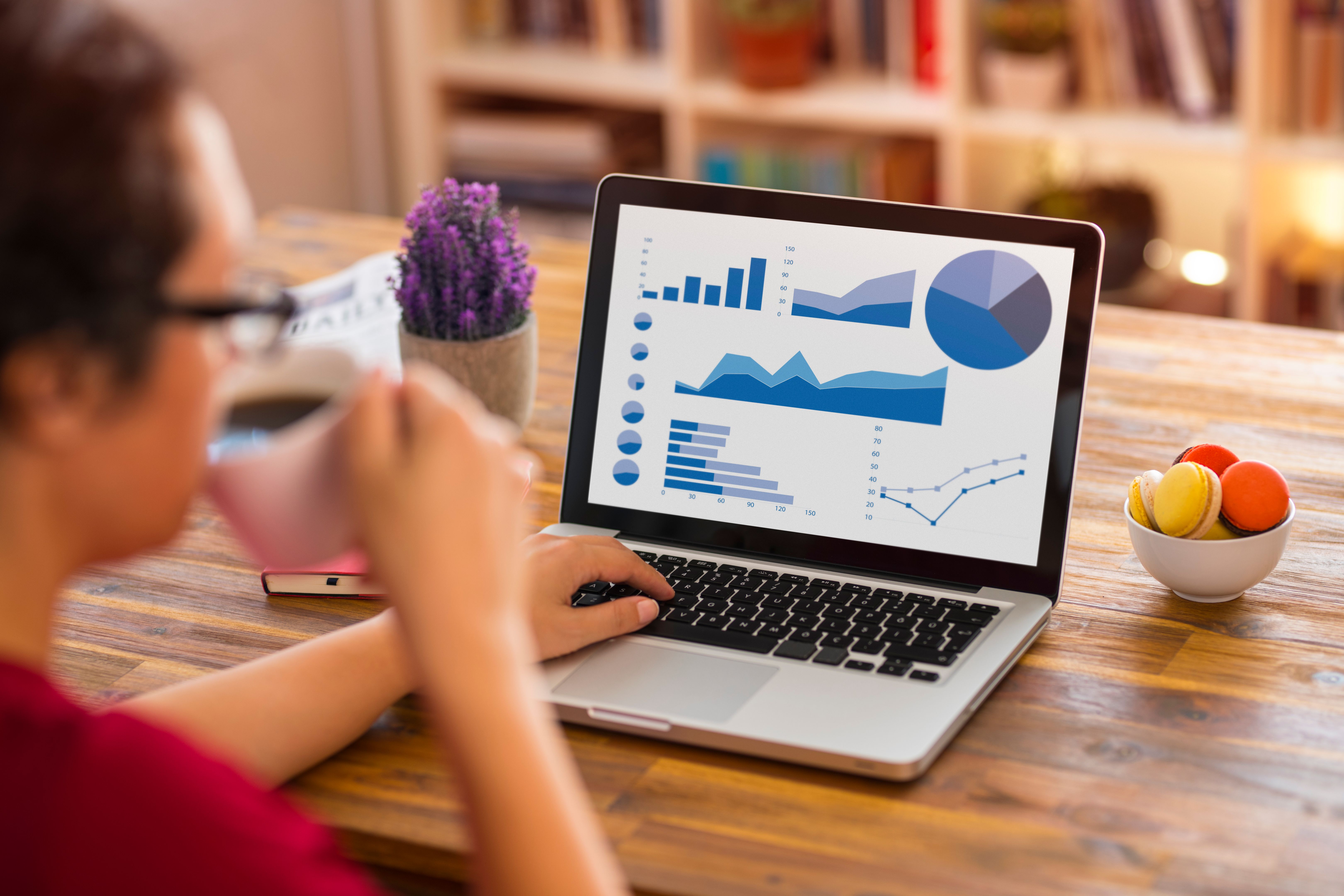 Using laptop computer at office Using laptop computer at office