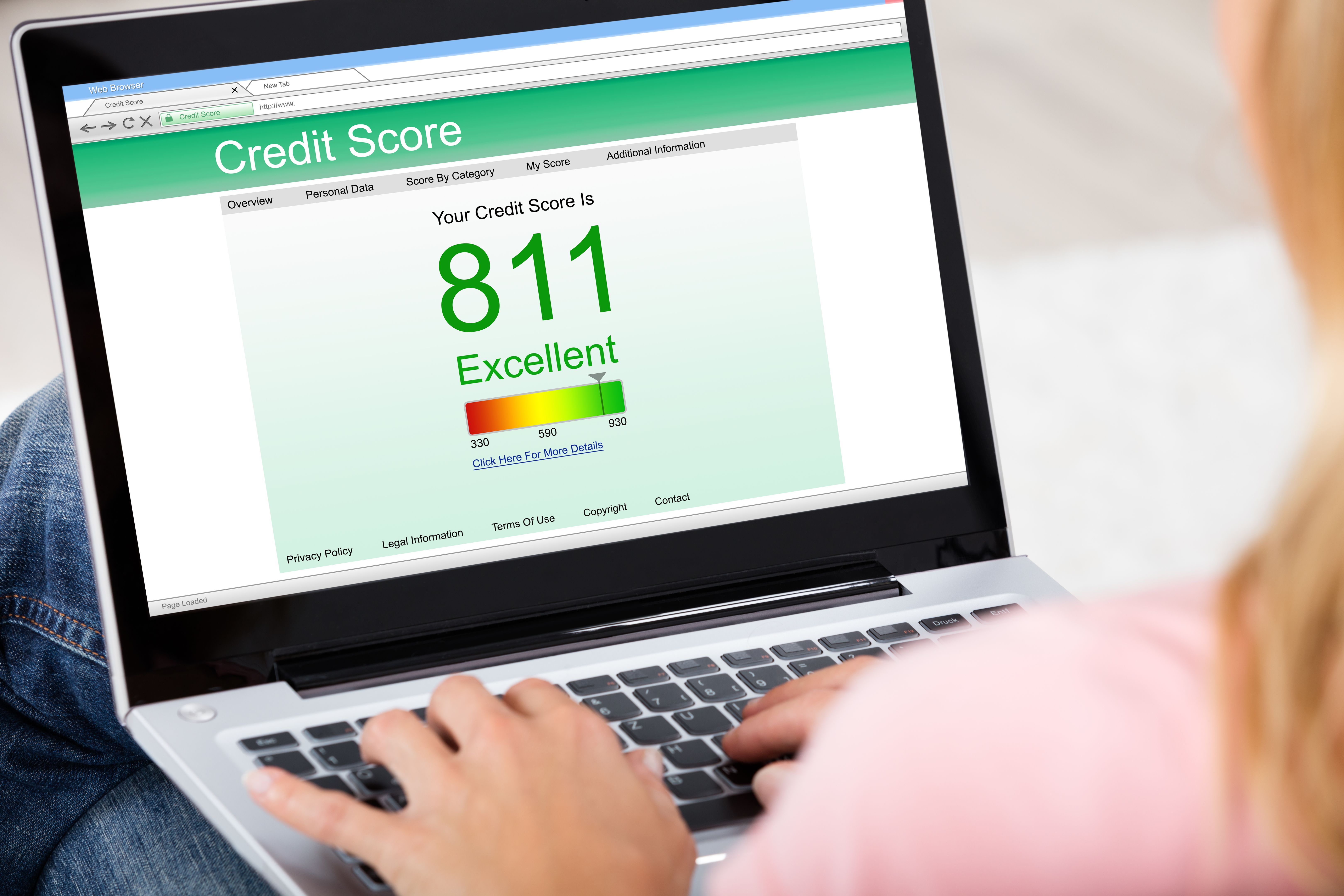 person checking credit score