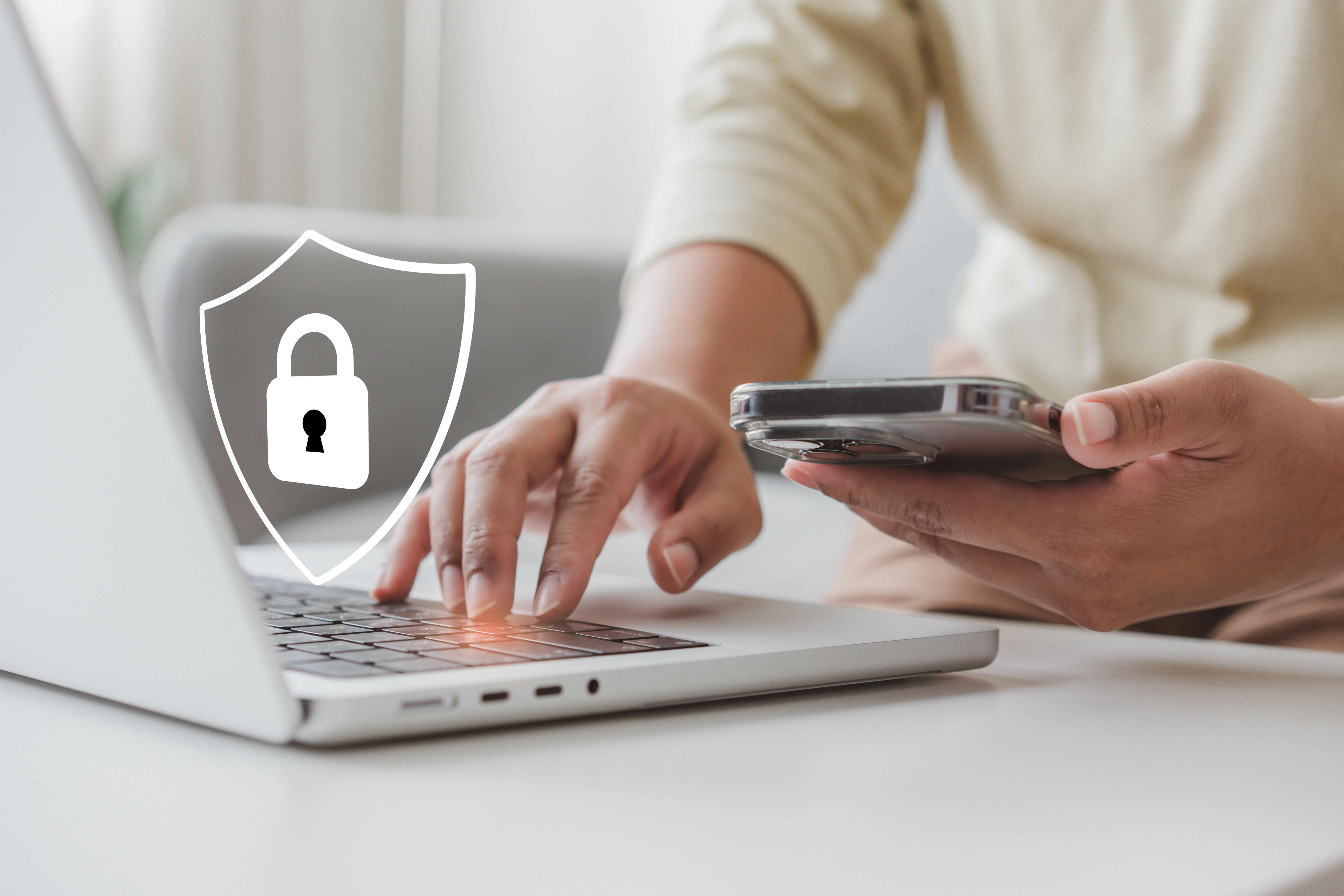 Devices password protection to verify user before connect to internet. Password verification concept