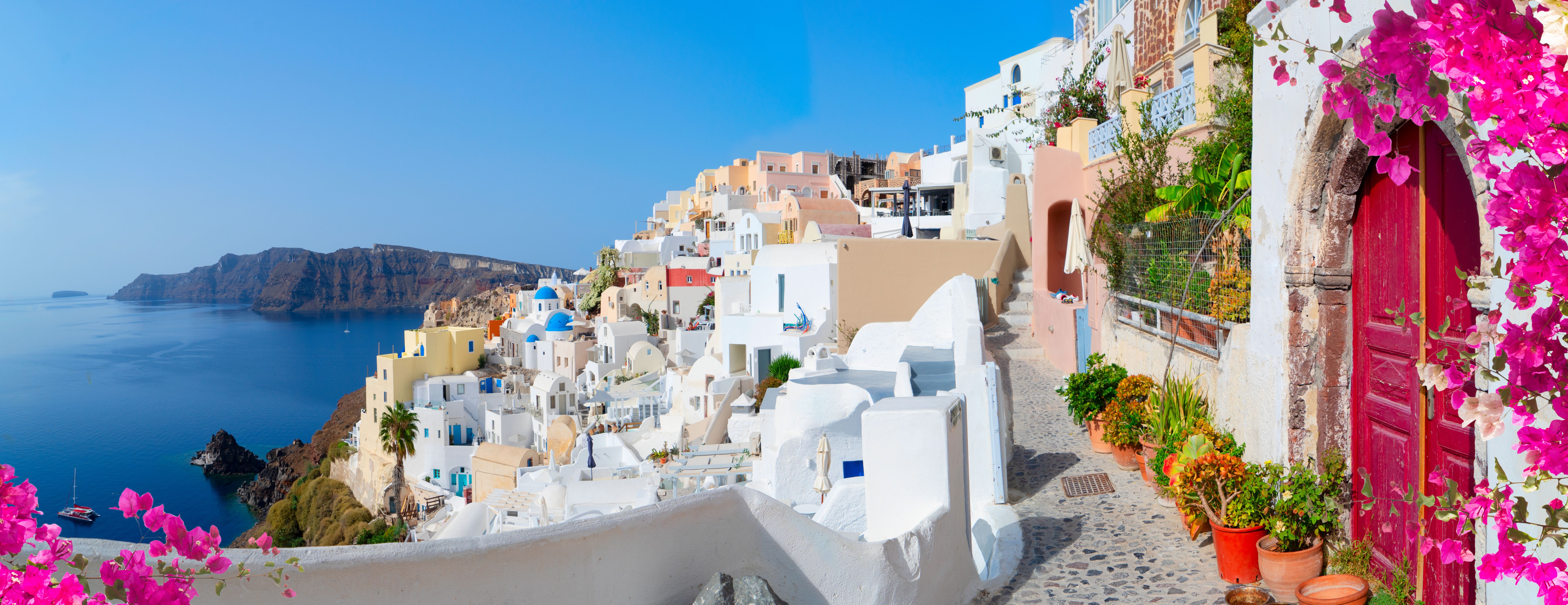 quiet santorini village