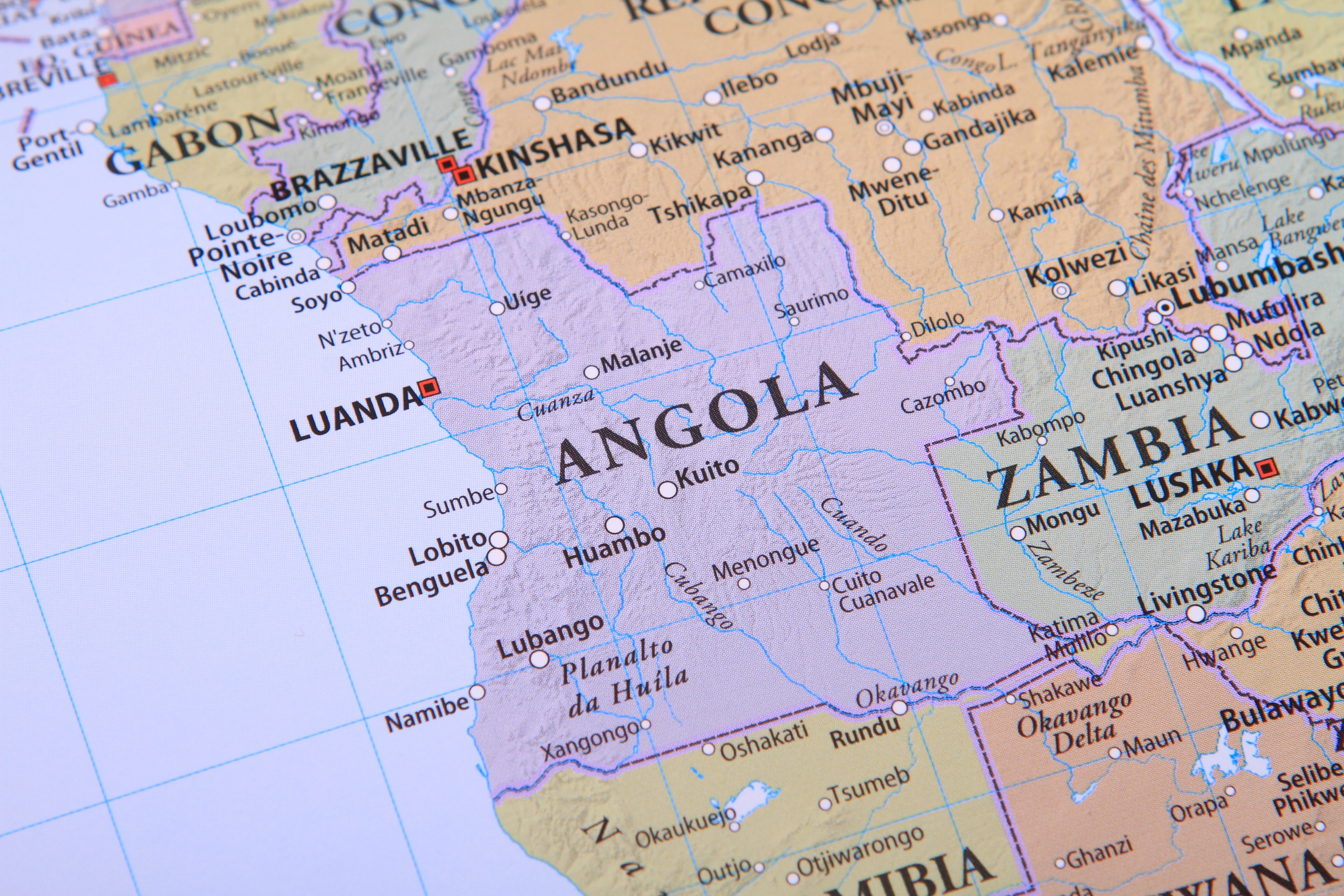 Angola on the map Angola on the map