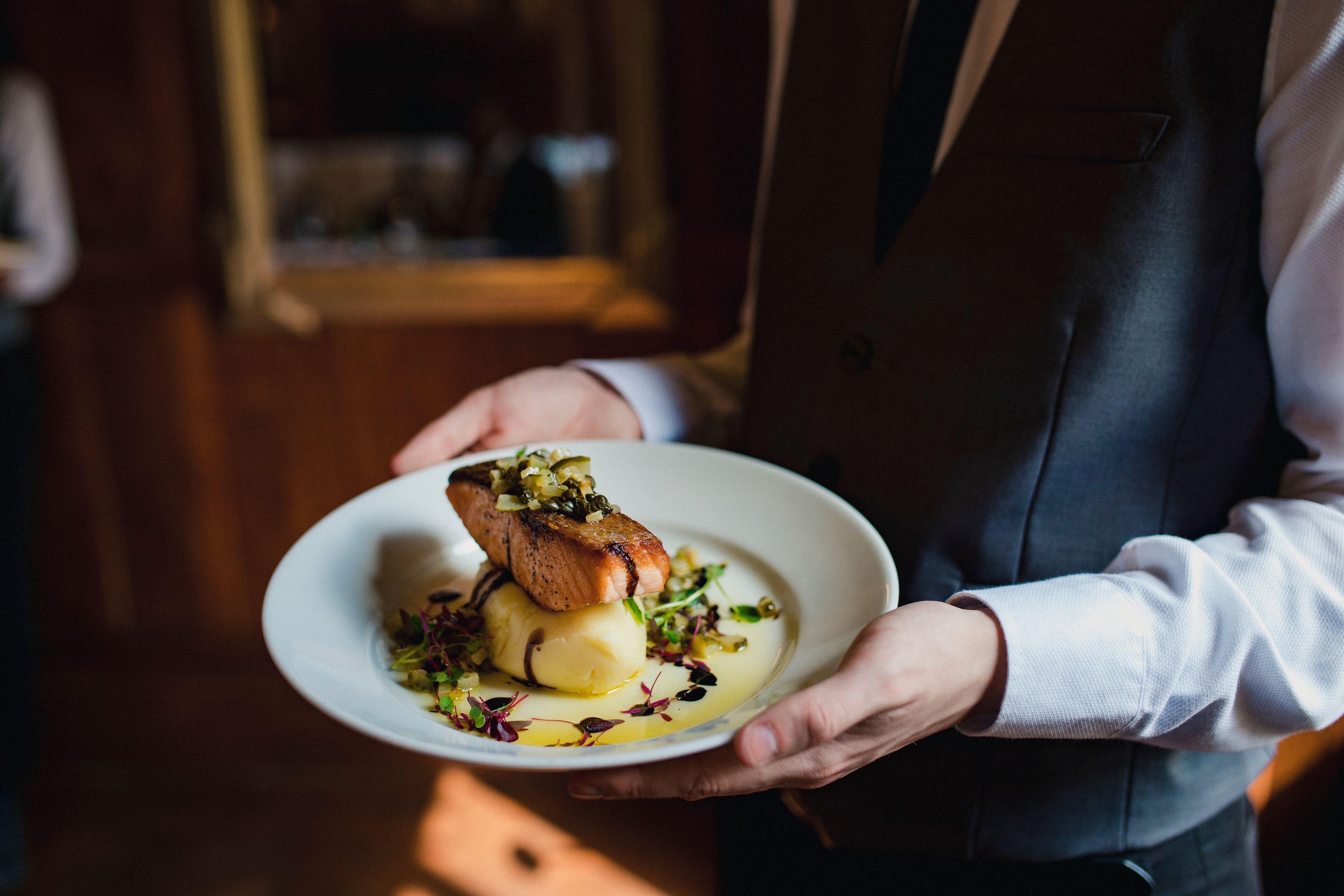 salmon serving