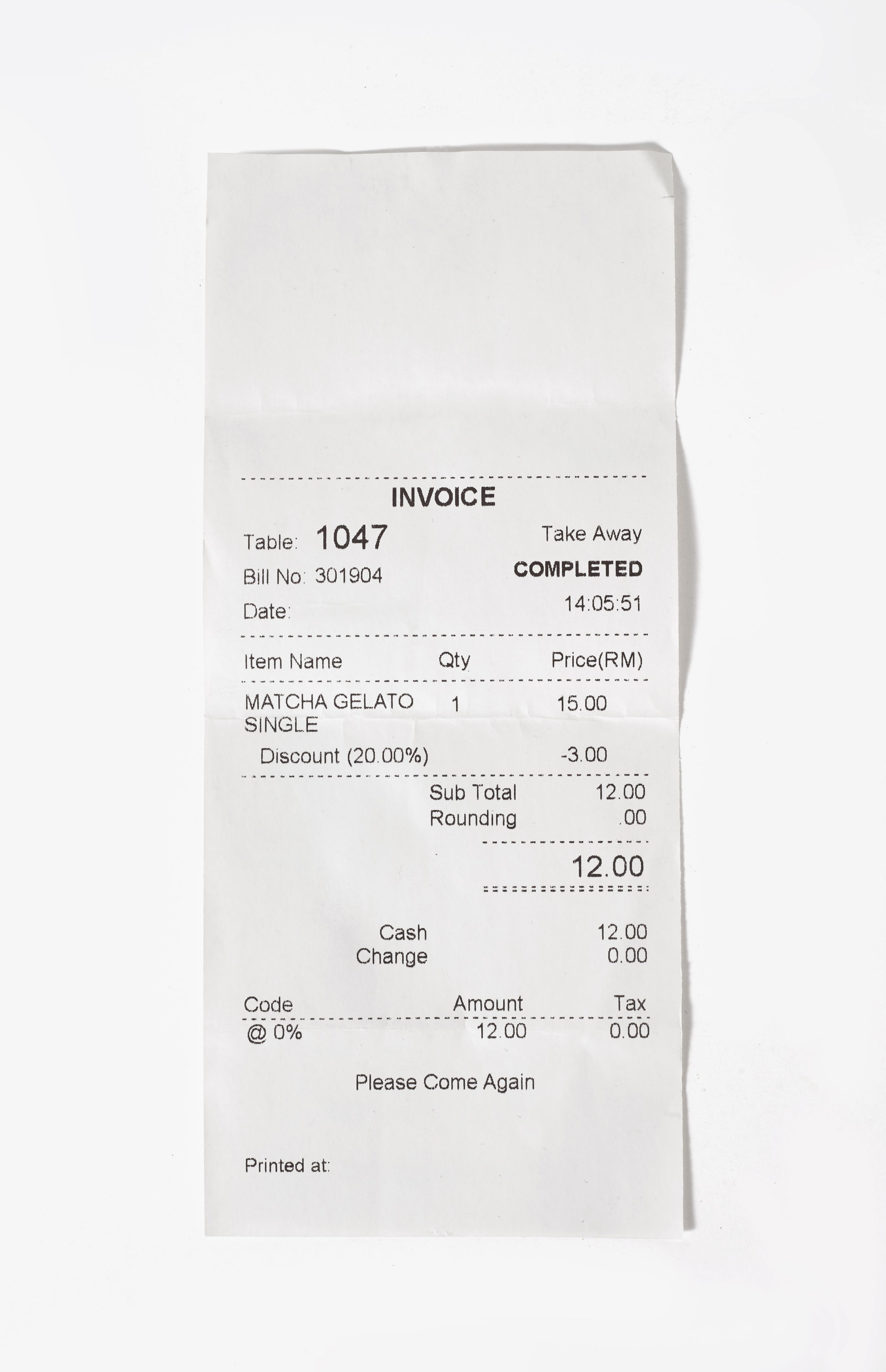 sales tax receipt