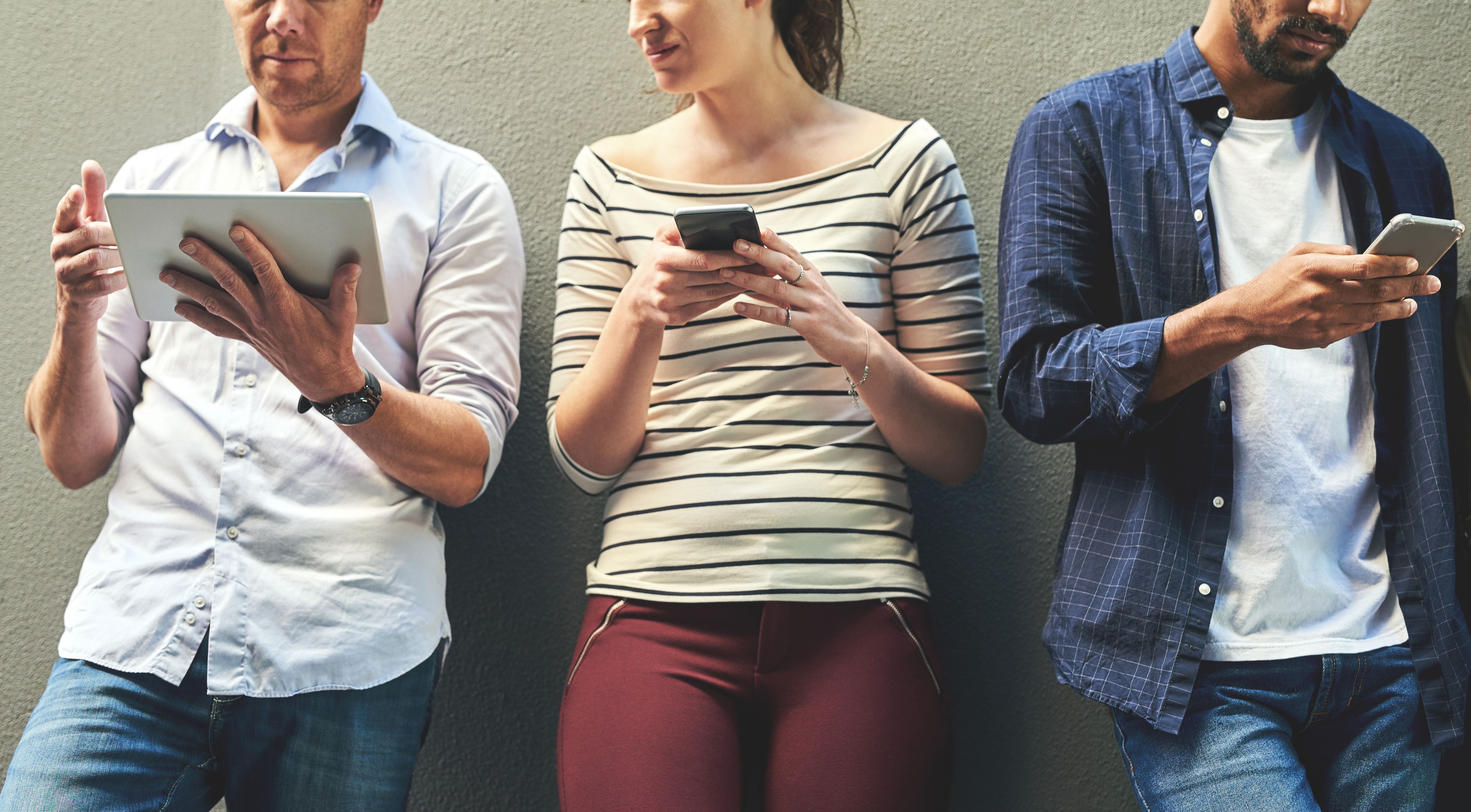 people recording messages