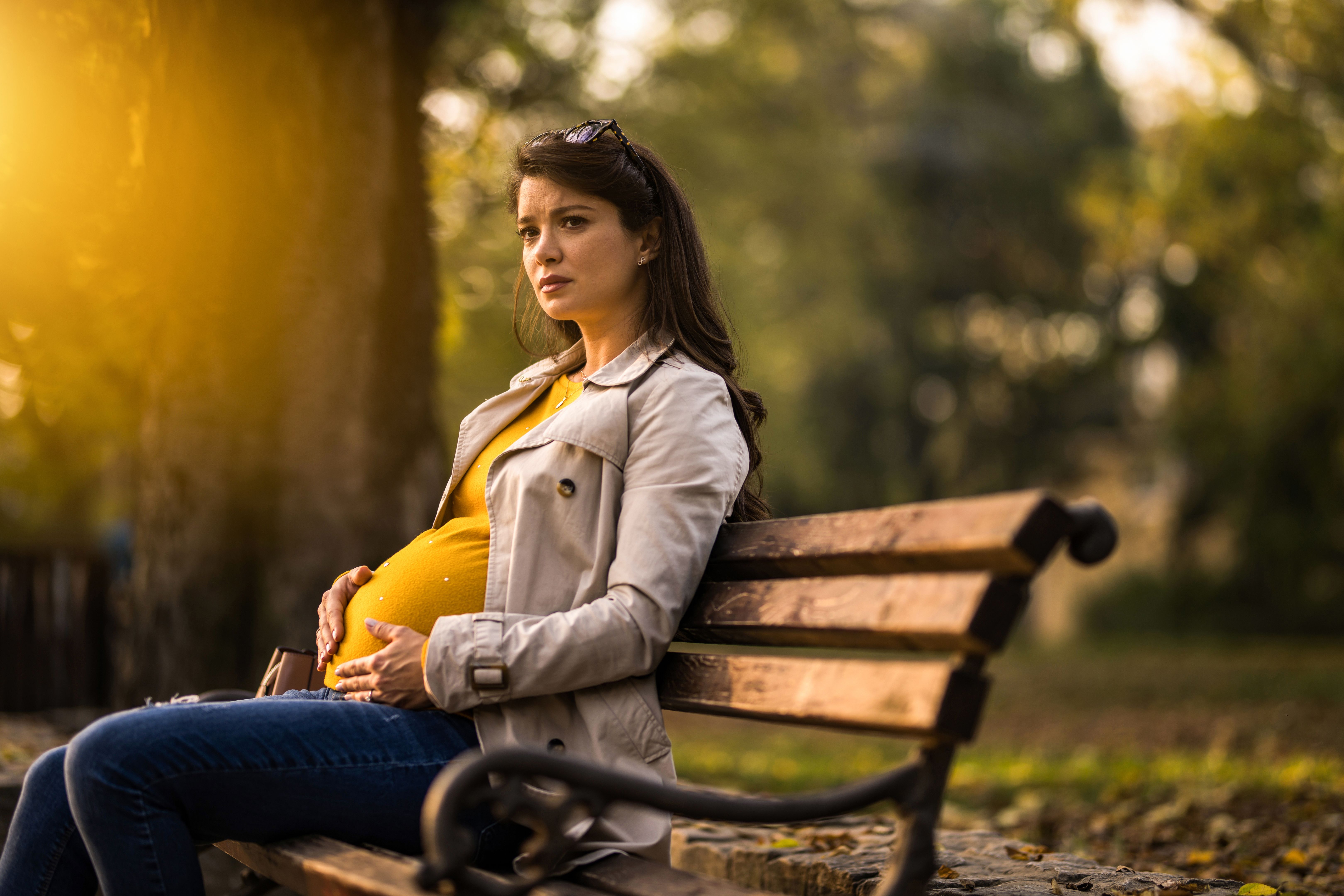 pregnant woman outdoors