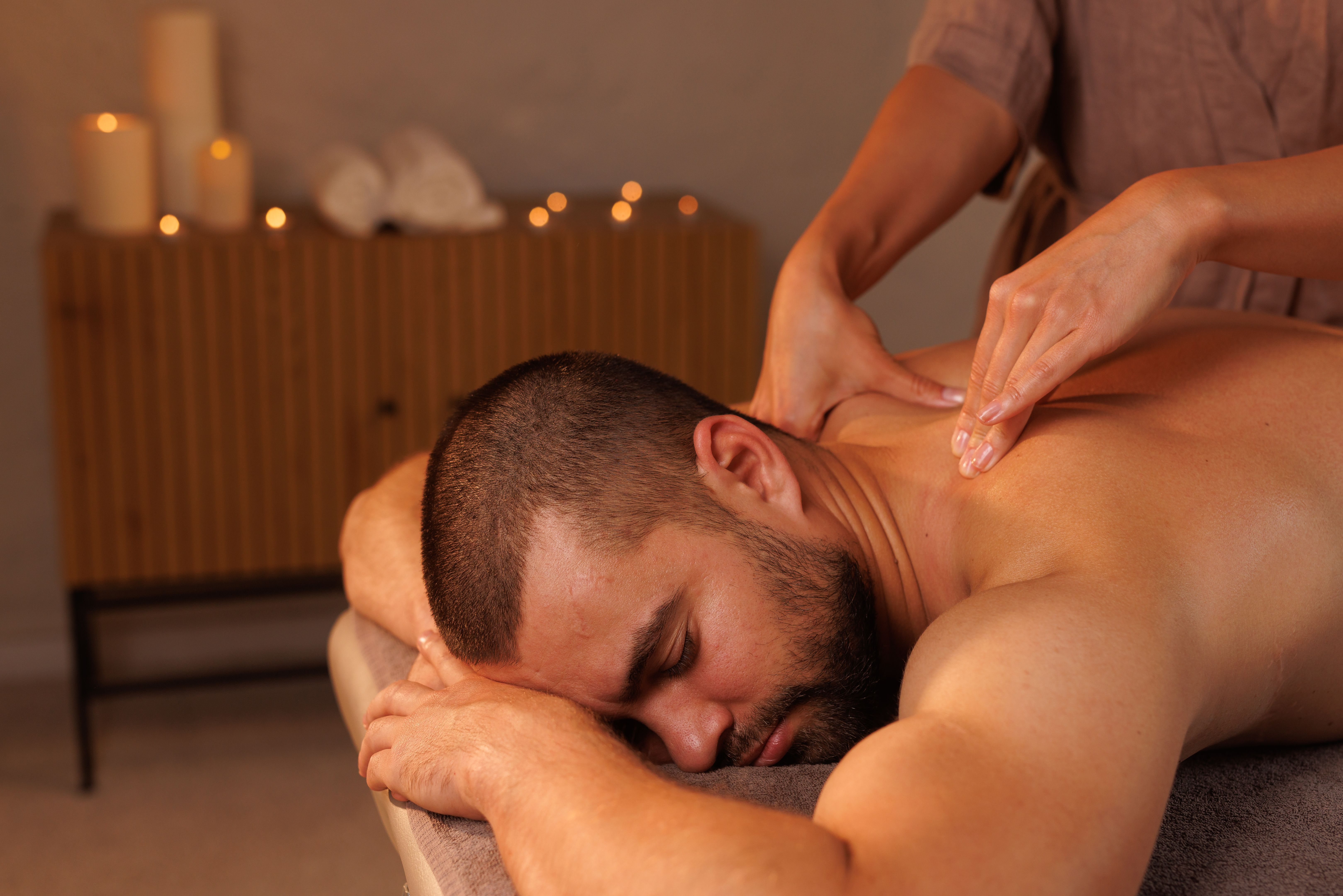 man getting massage