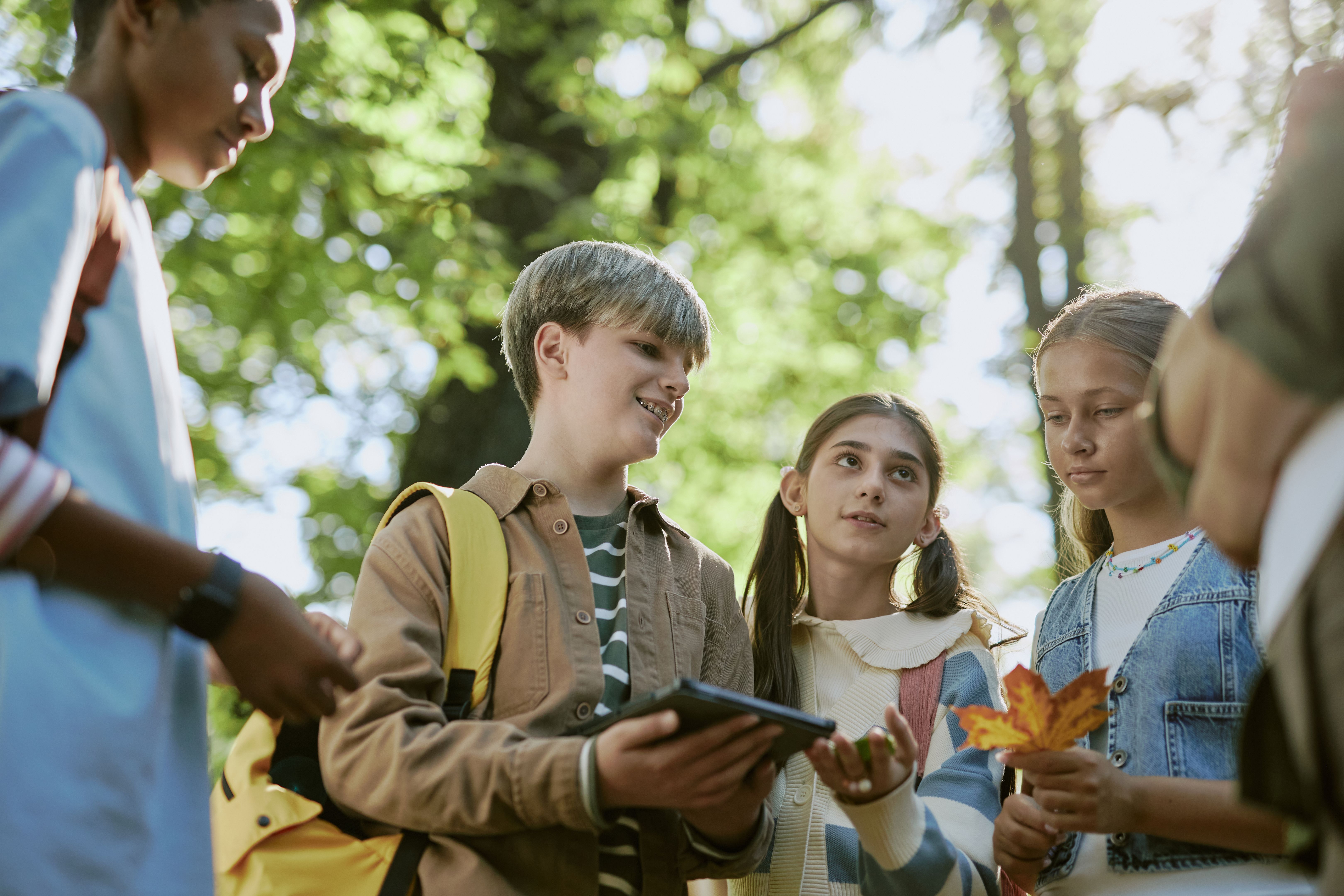 students on biology field trip