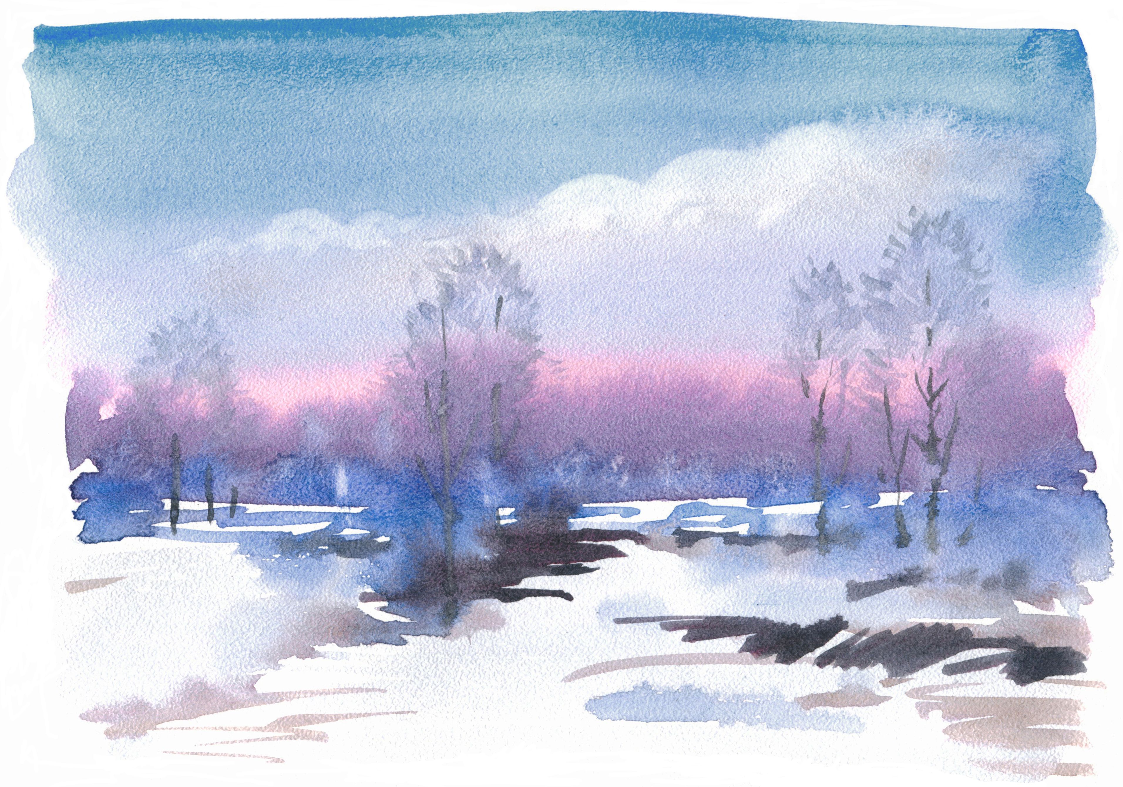 winter landscape painting