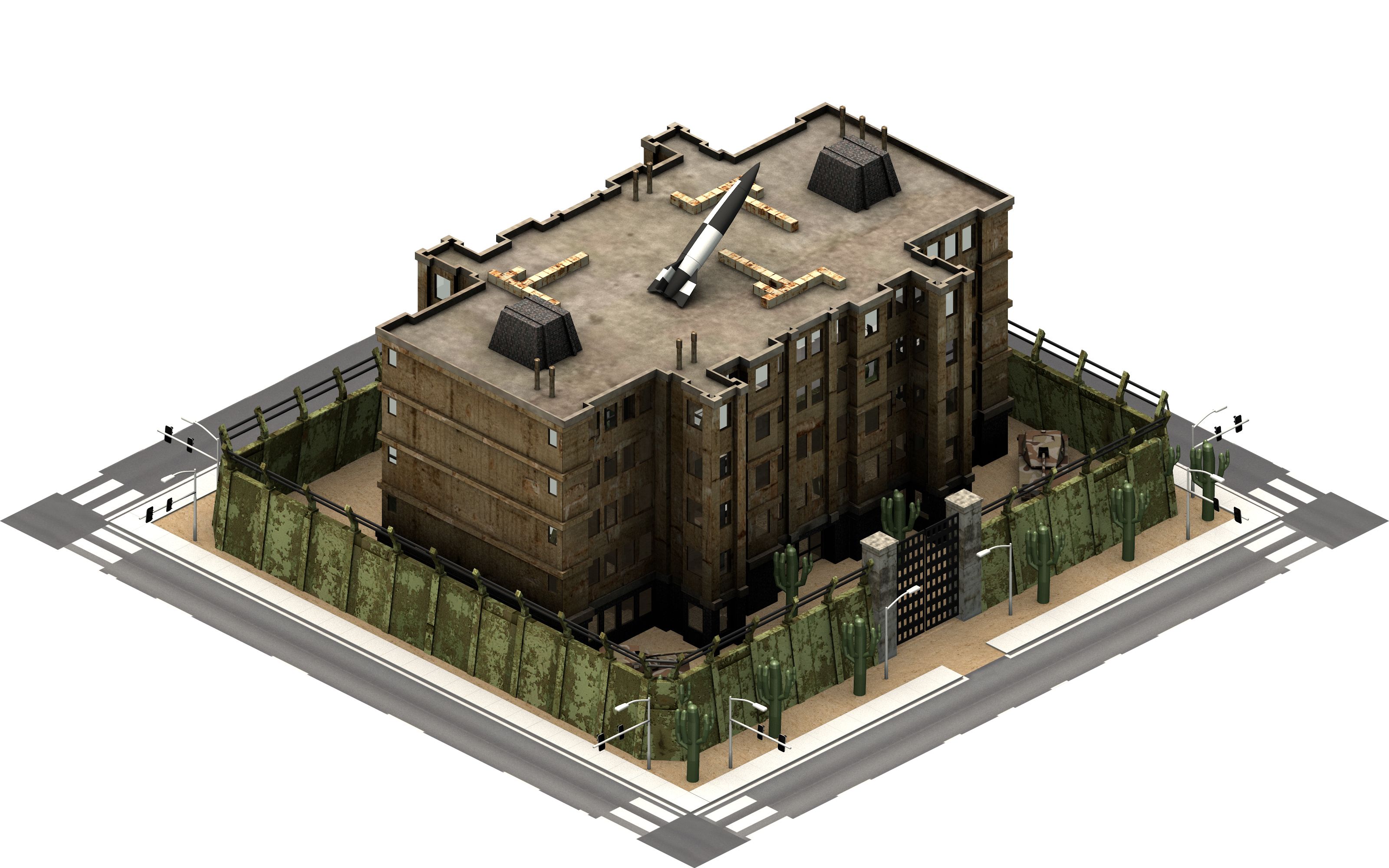 Isometric city buildings, modern urbanscape. 3D rendering Isometric city buildings, modern urbanscape. 3D rendering