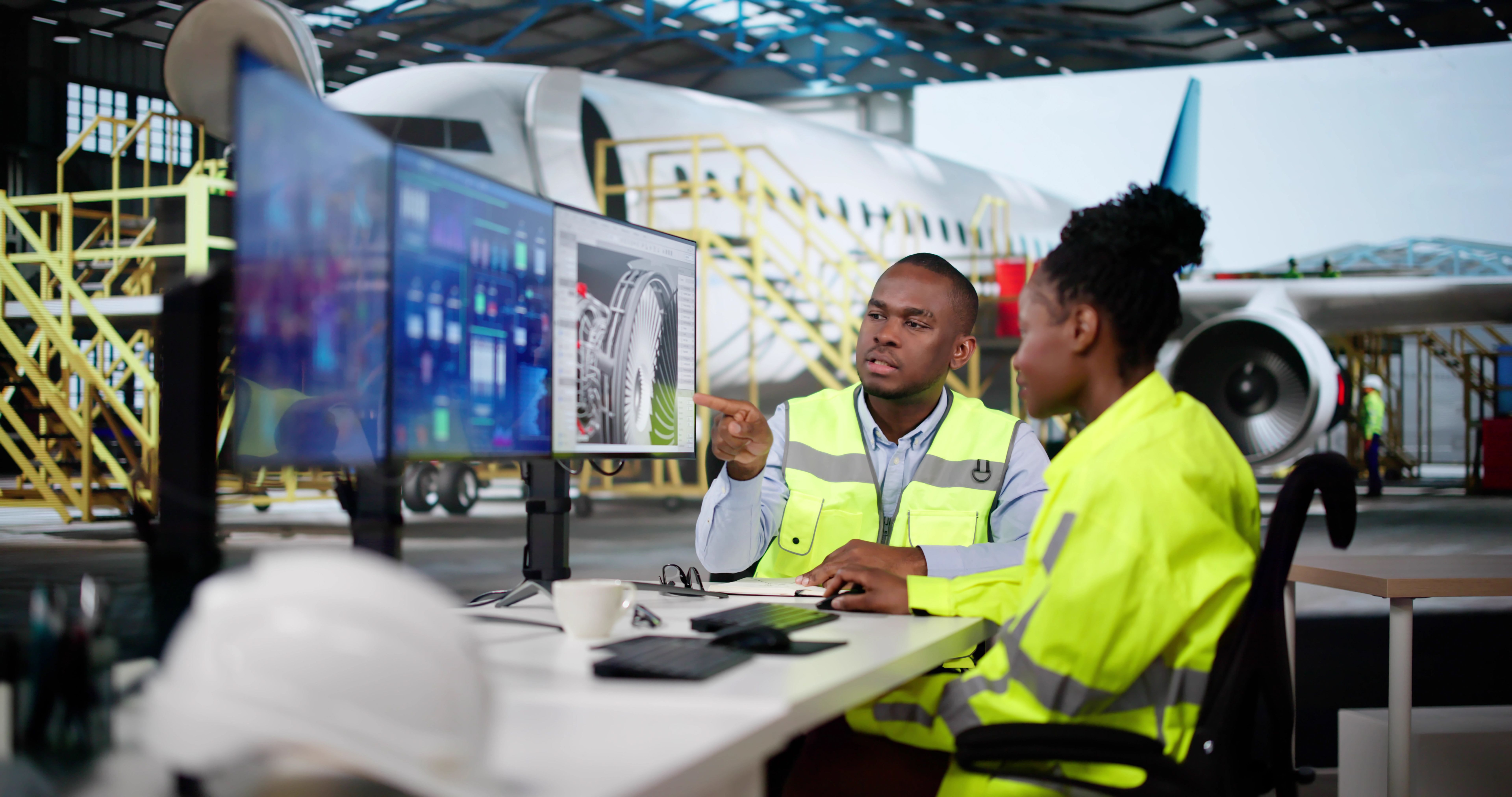 Aircraft Repair Technician Checking Aircraft Engine