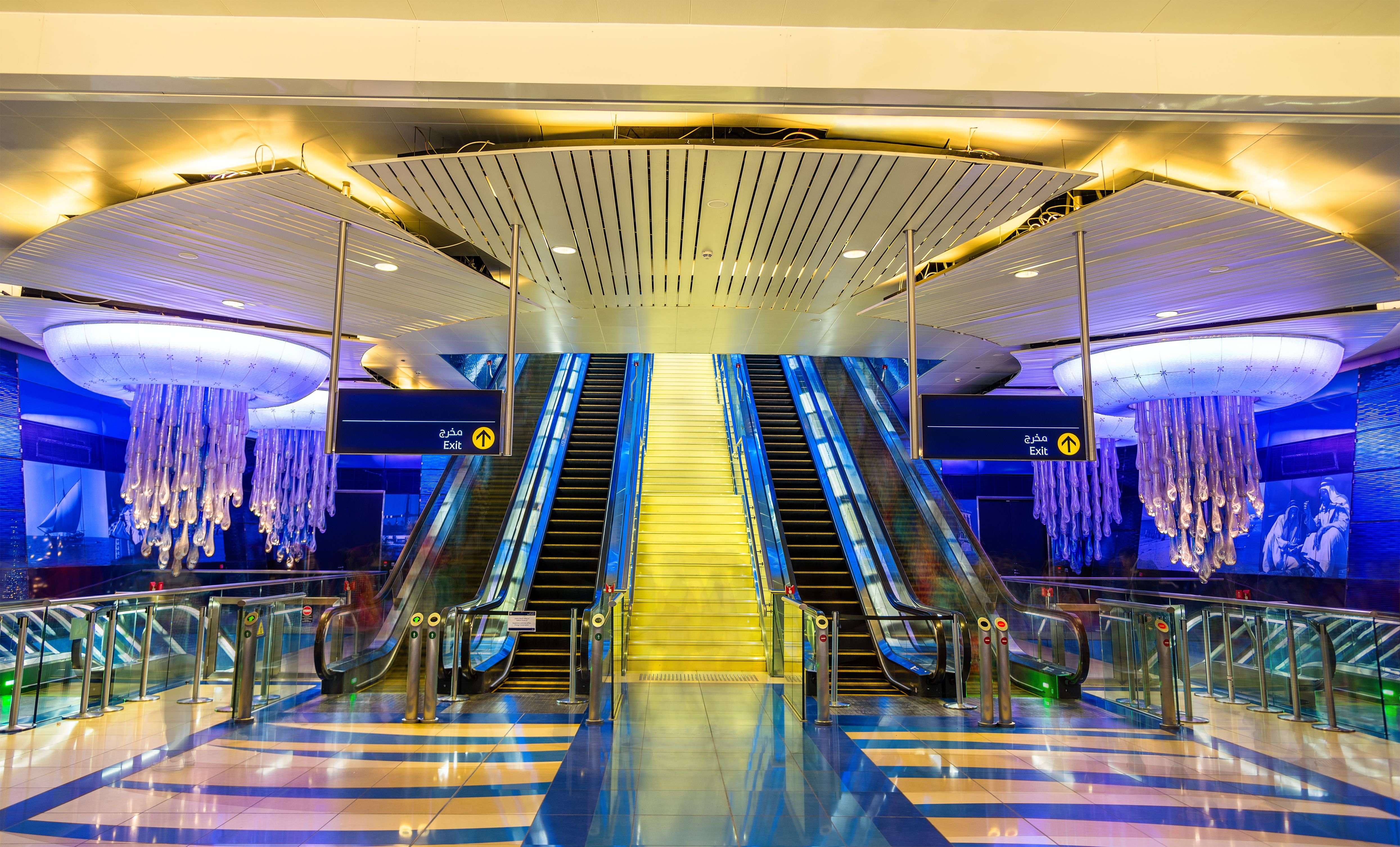Interior of BurJuman metro station in Dubai