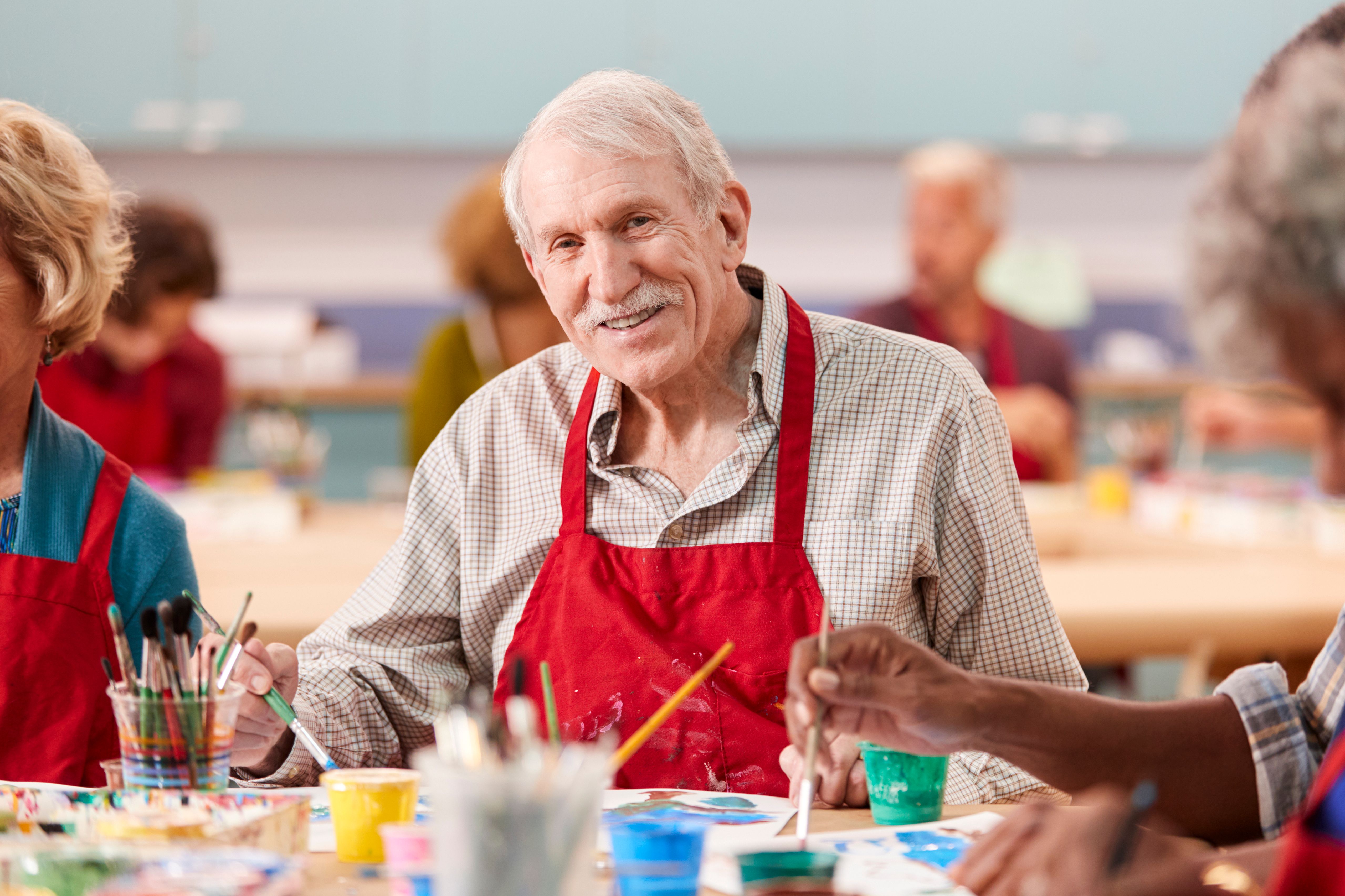 seniors painting class