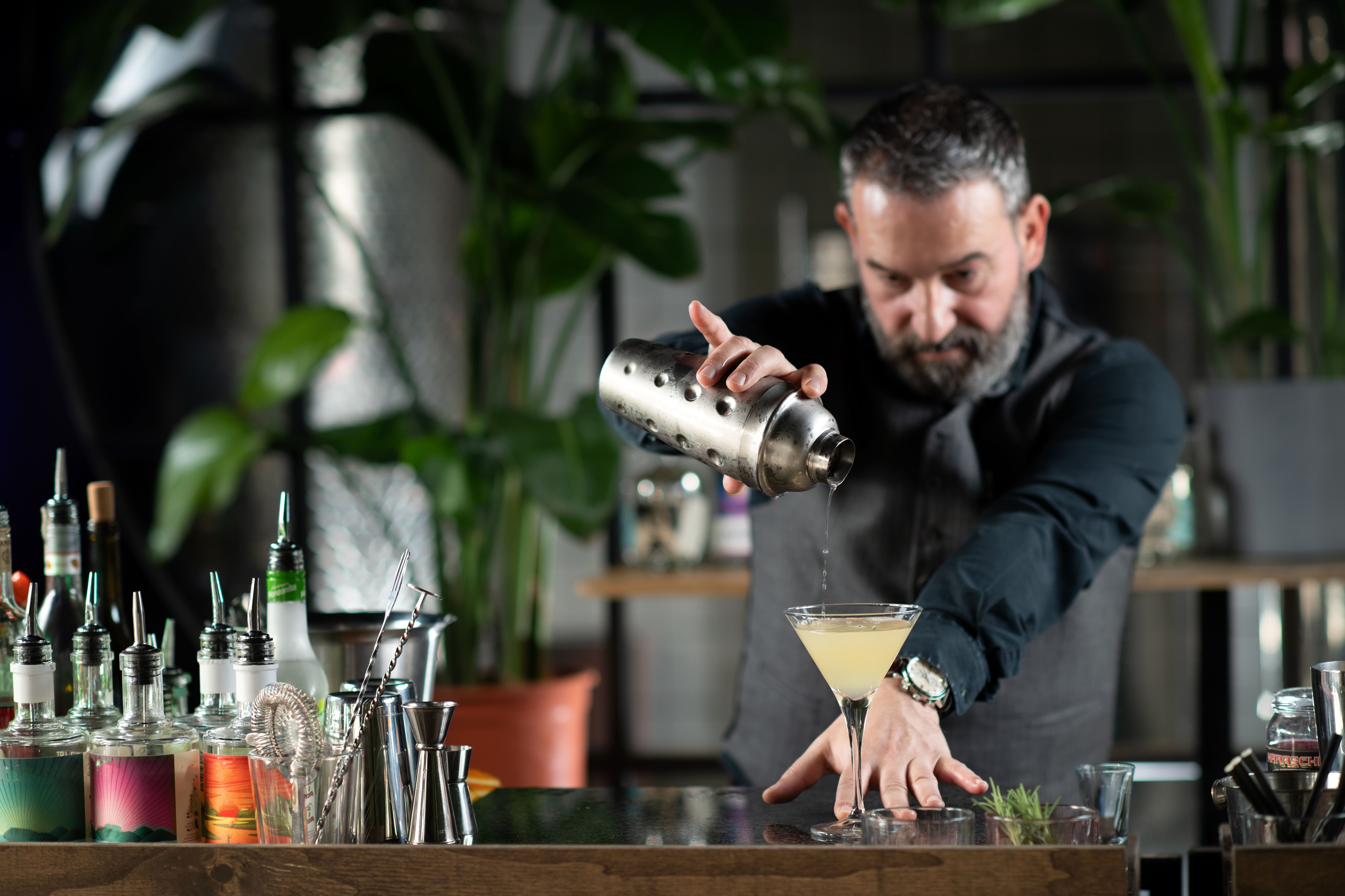 bartender pouring drink