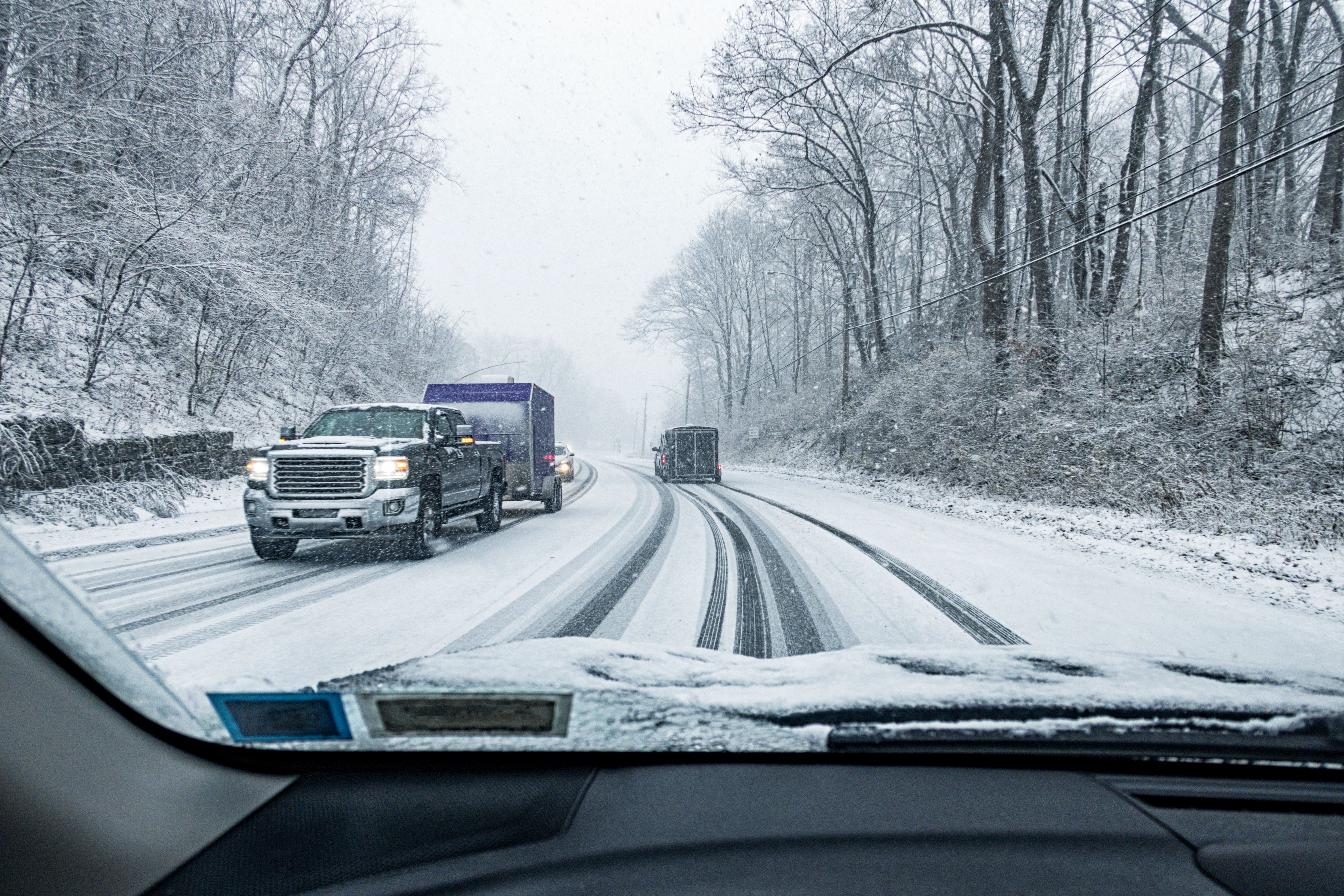 trailer in snow