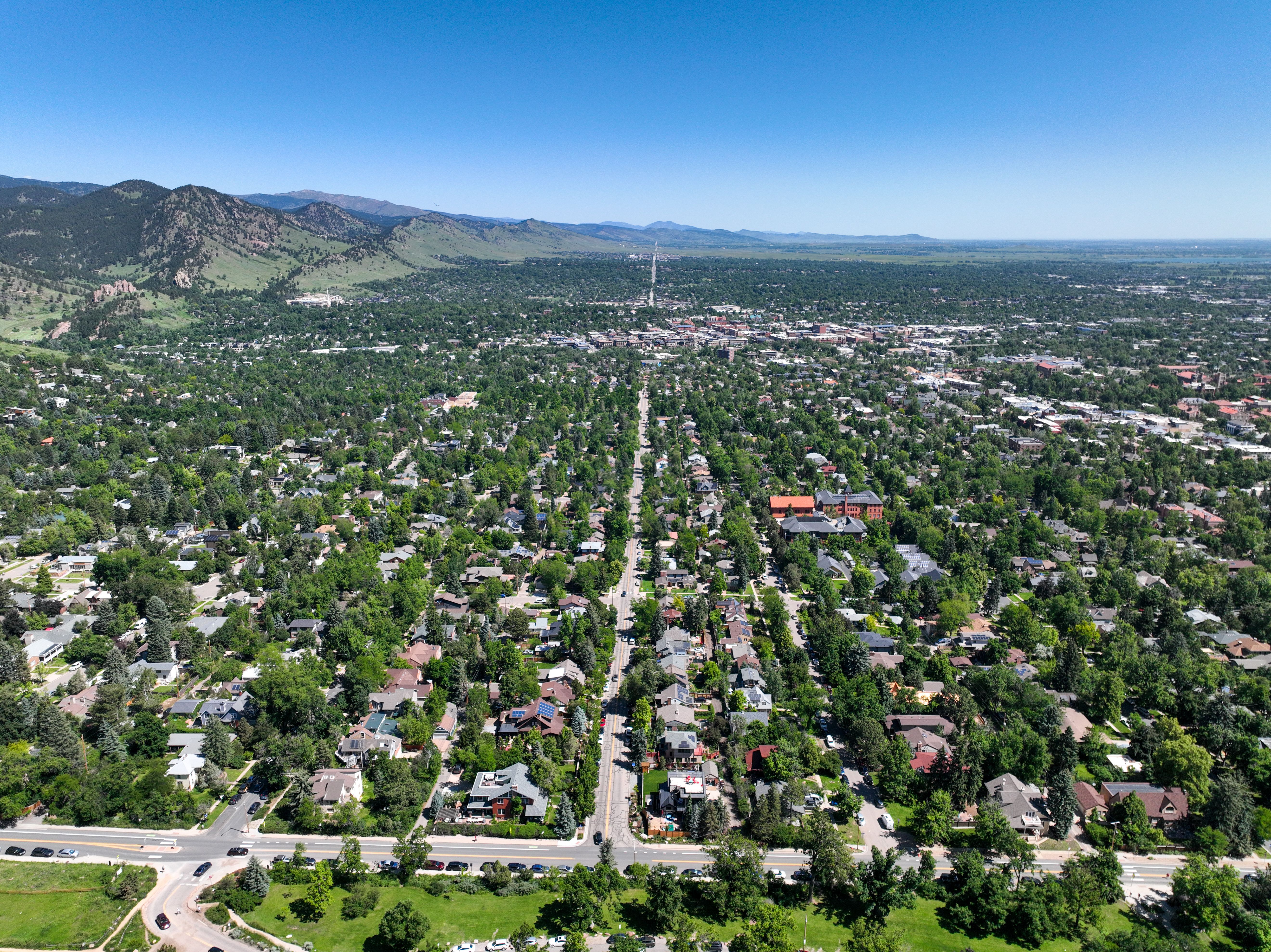 Aerial view of Boulder City, Colorado, USA.