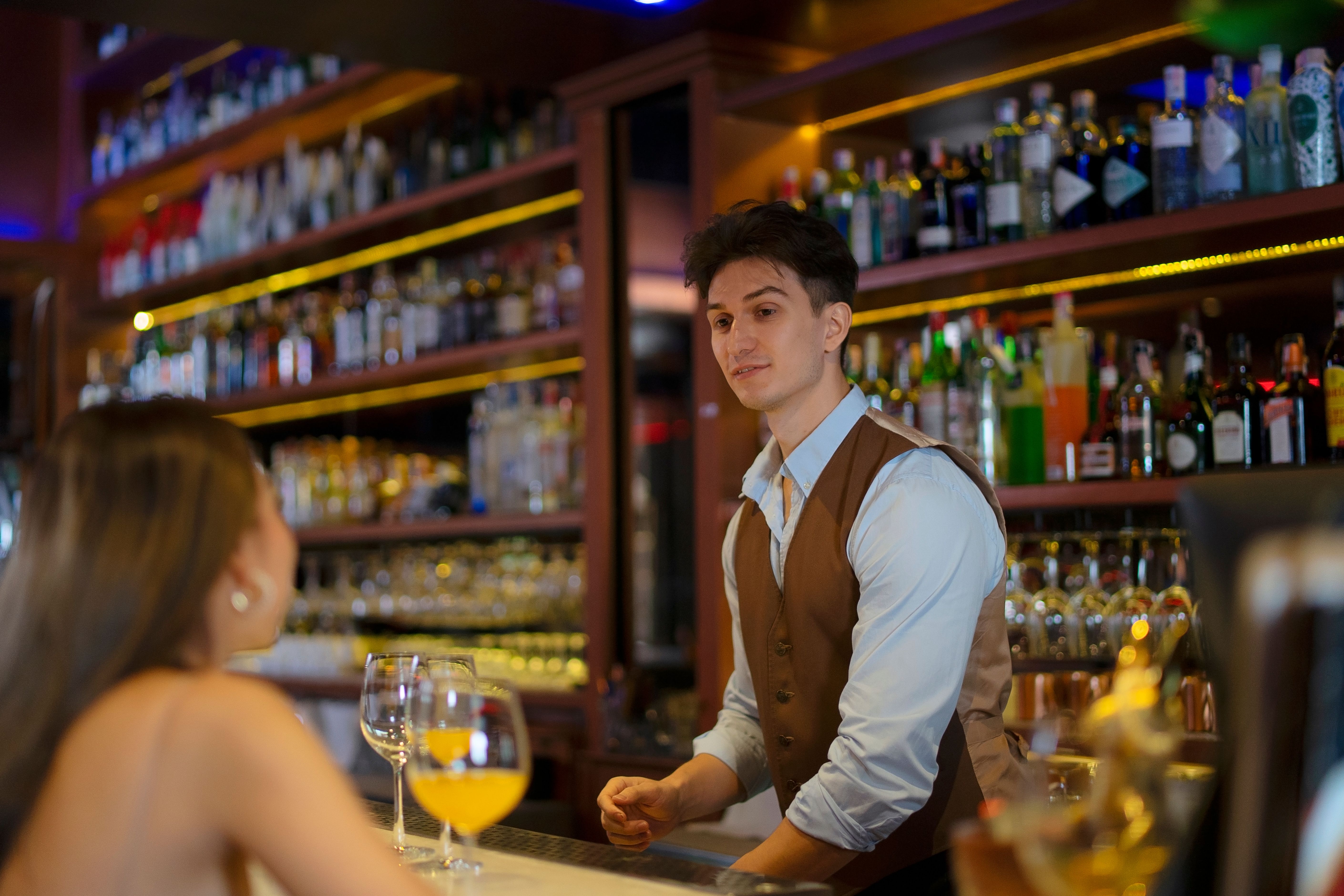 bartender communicating