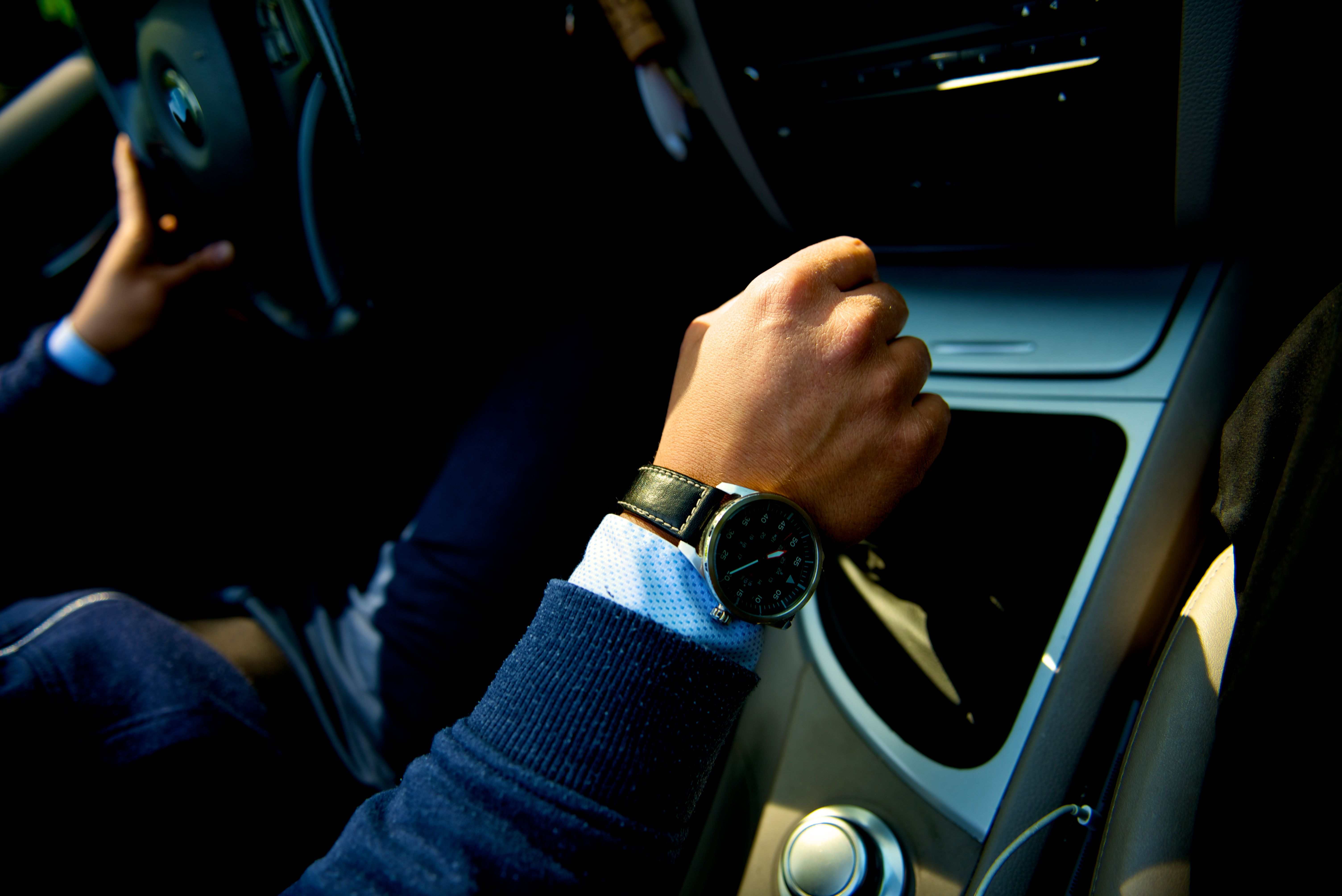 successful young man drive