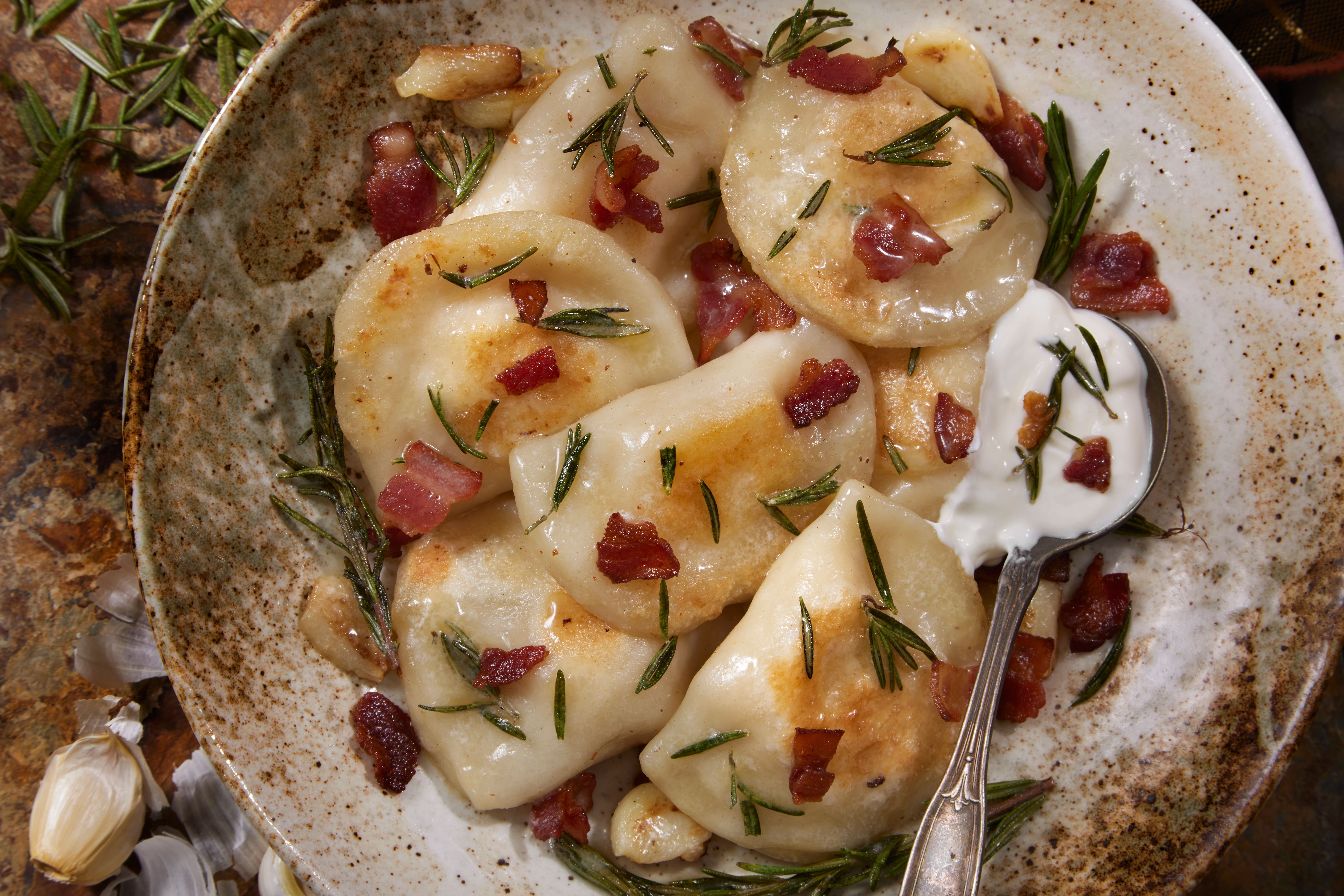 serving pierogi