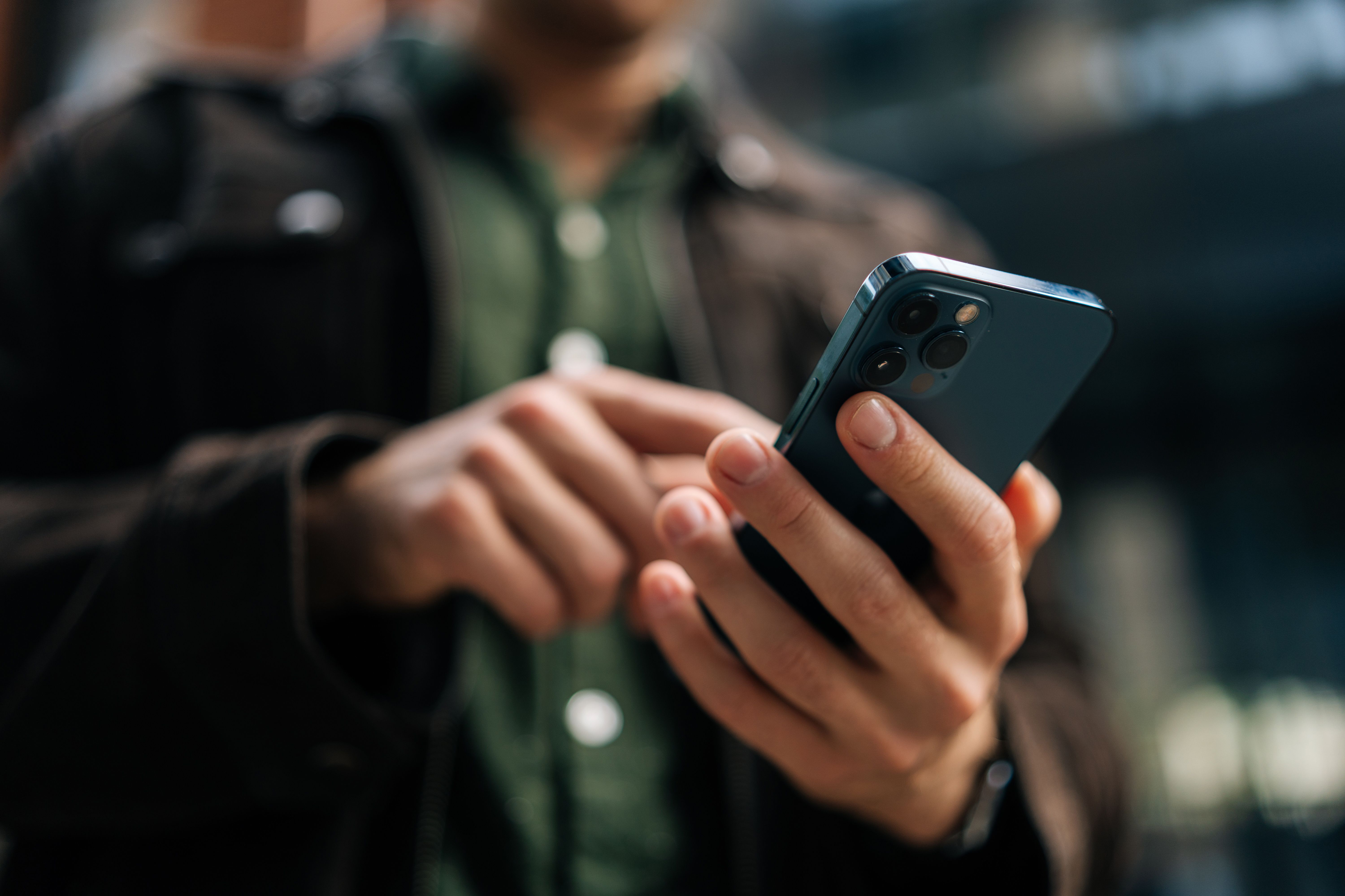 person using smartphone